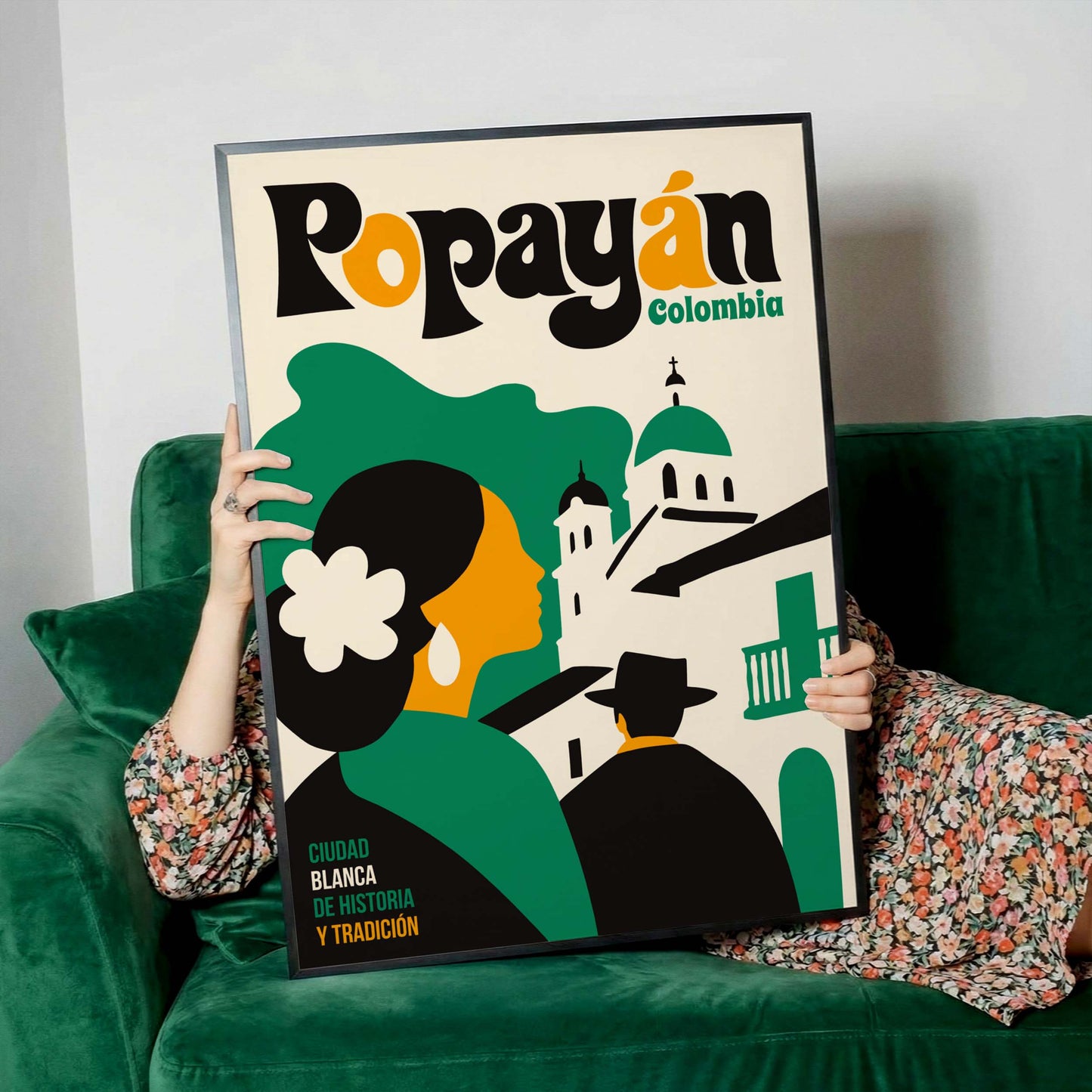 Popayán Colombia Travel Poster