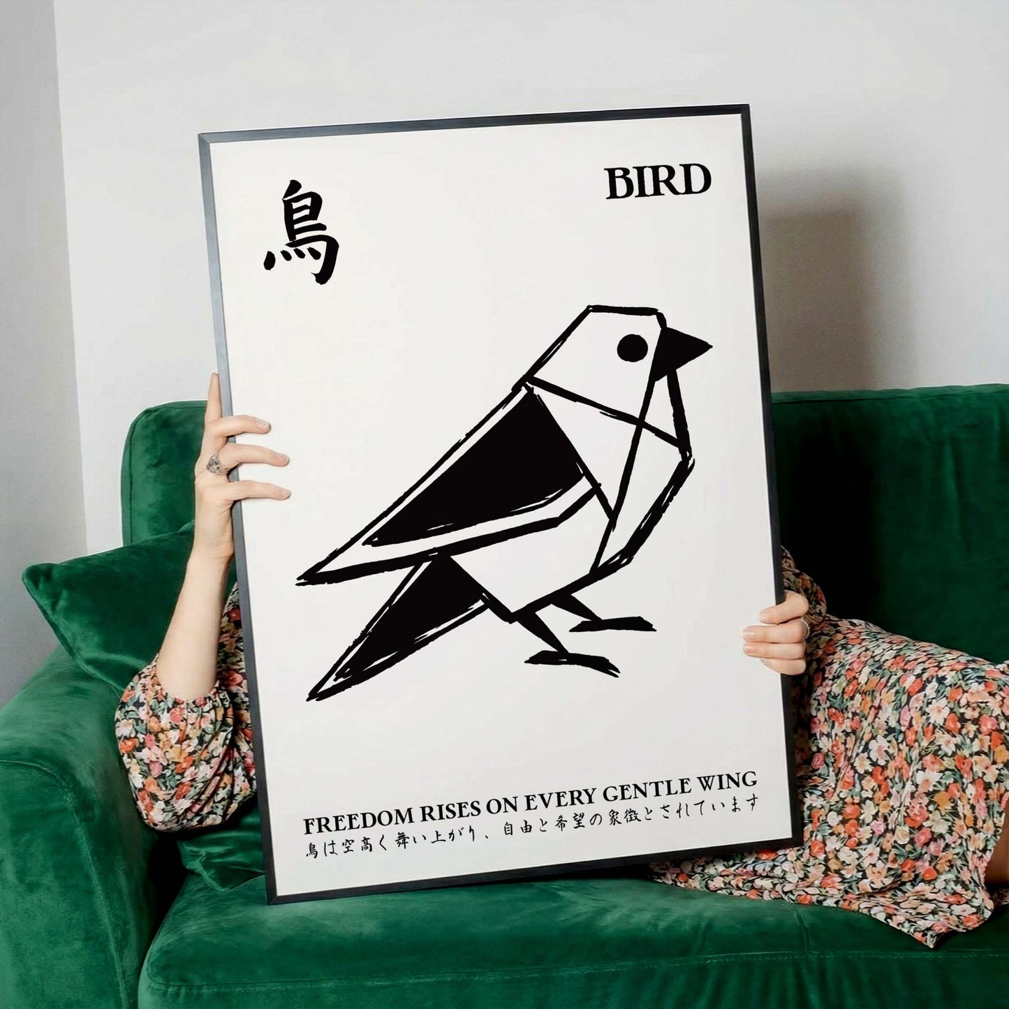 Japanese Origami Bird Print