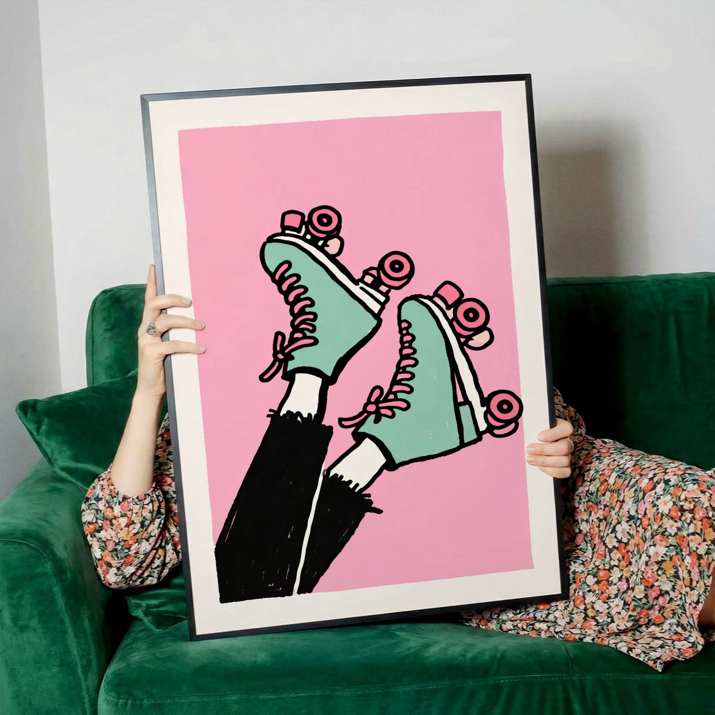 Retro Roller Skates Poster