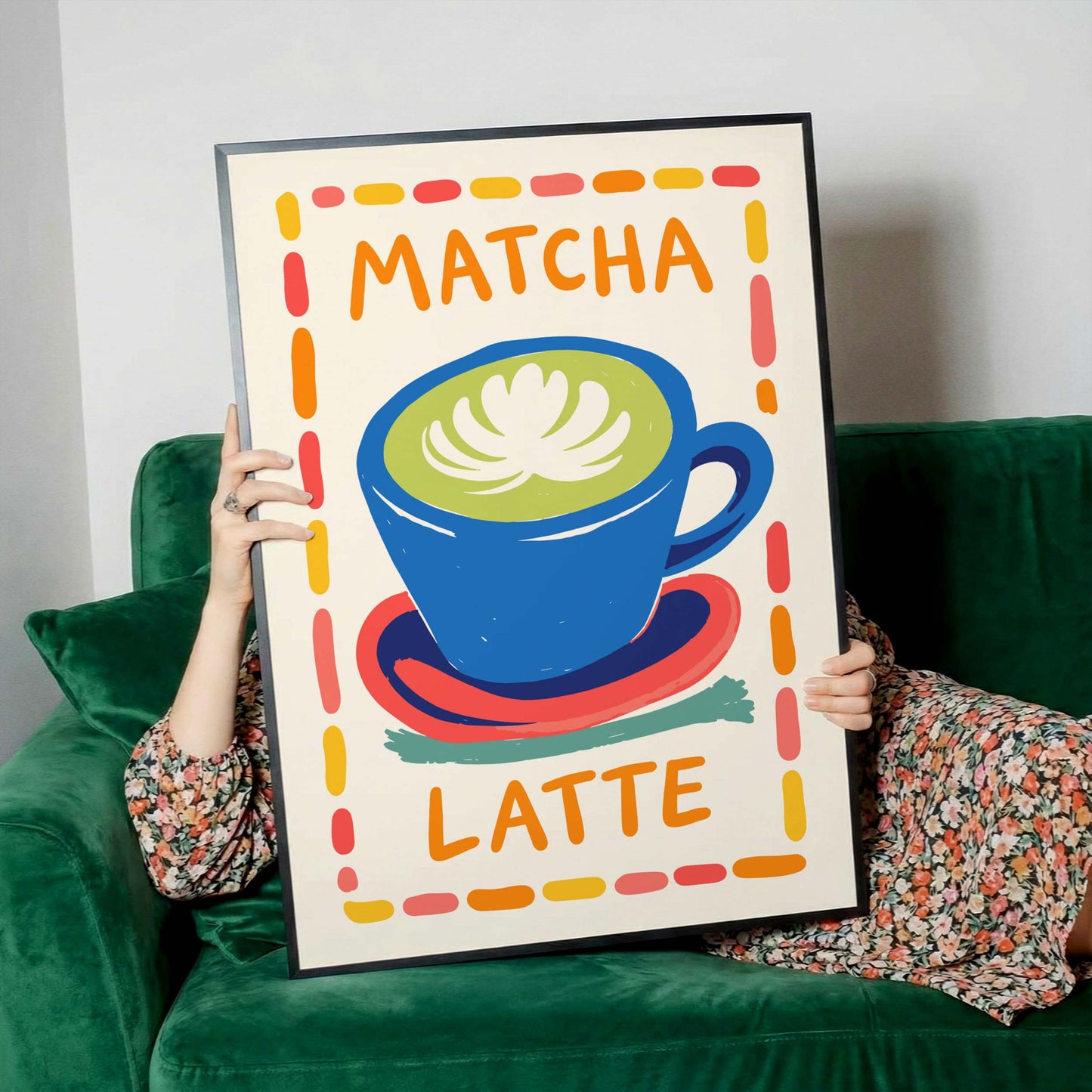 Matcha Latte Drink Wall Print