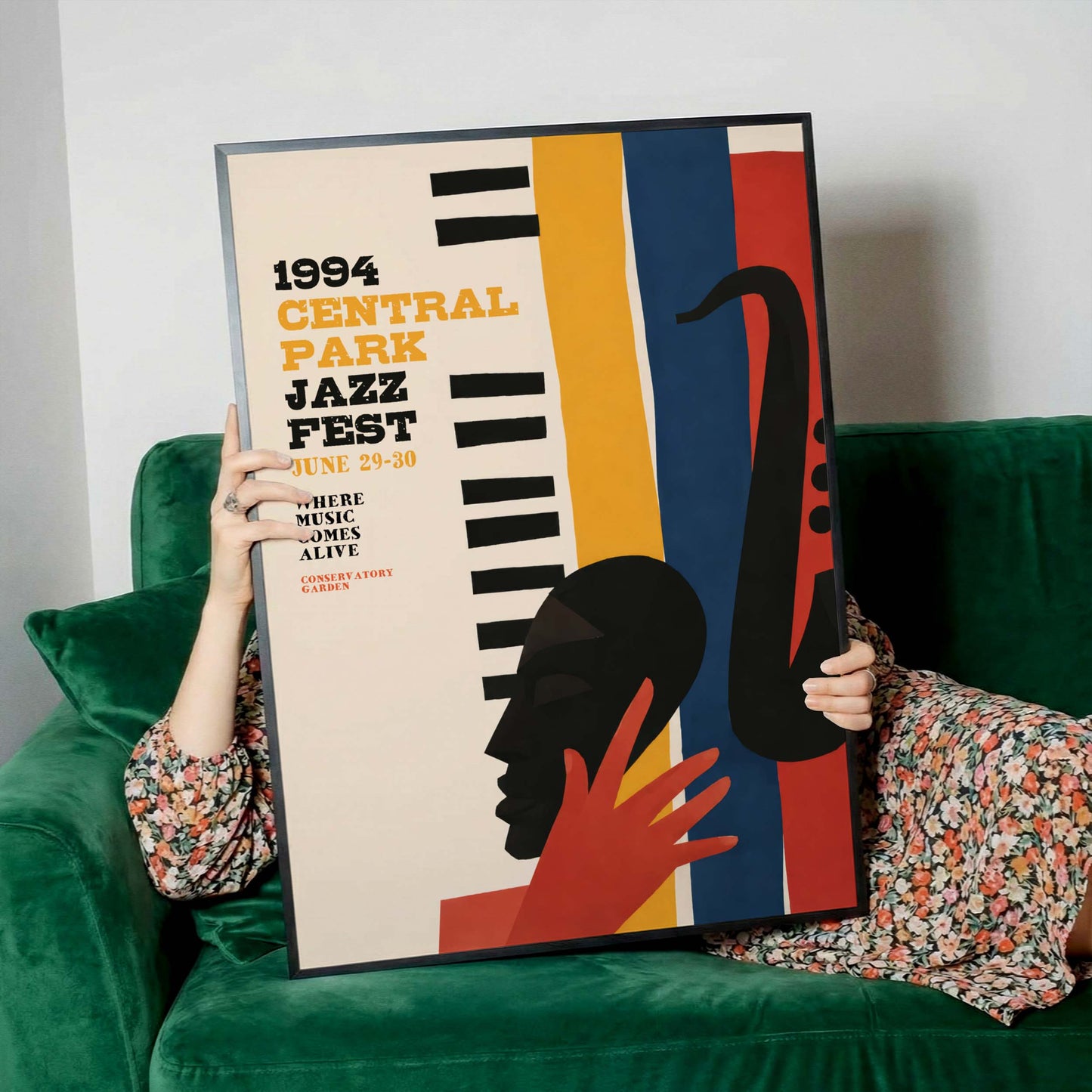 Central Park Jazz Festival Saxophone Poster