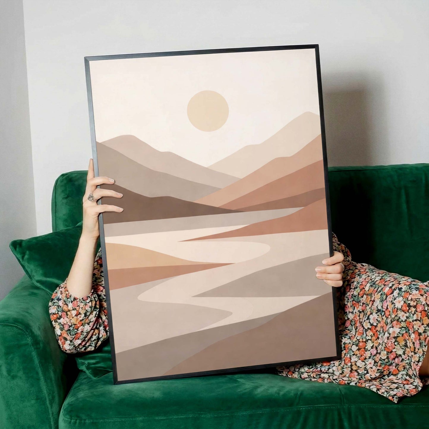 Abstract Desert River Landscape Wall Art