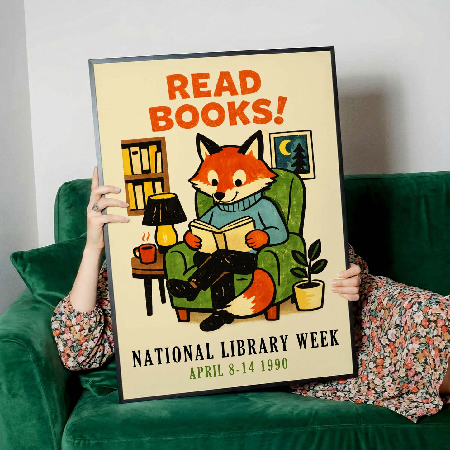 Reading Fox Library Poster Print