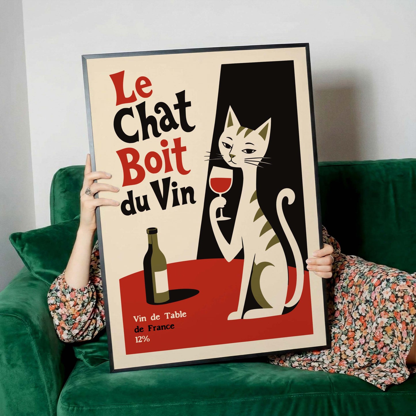 Le Chat Boit Du Vin Print