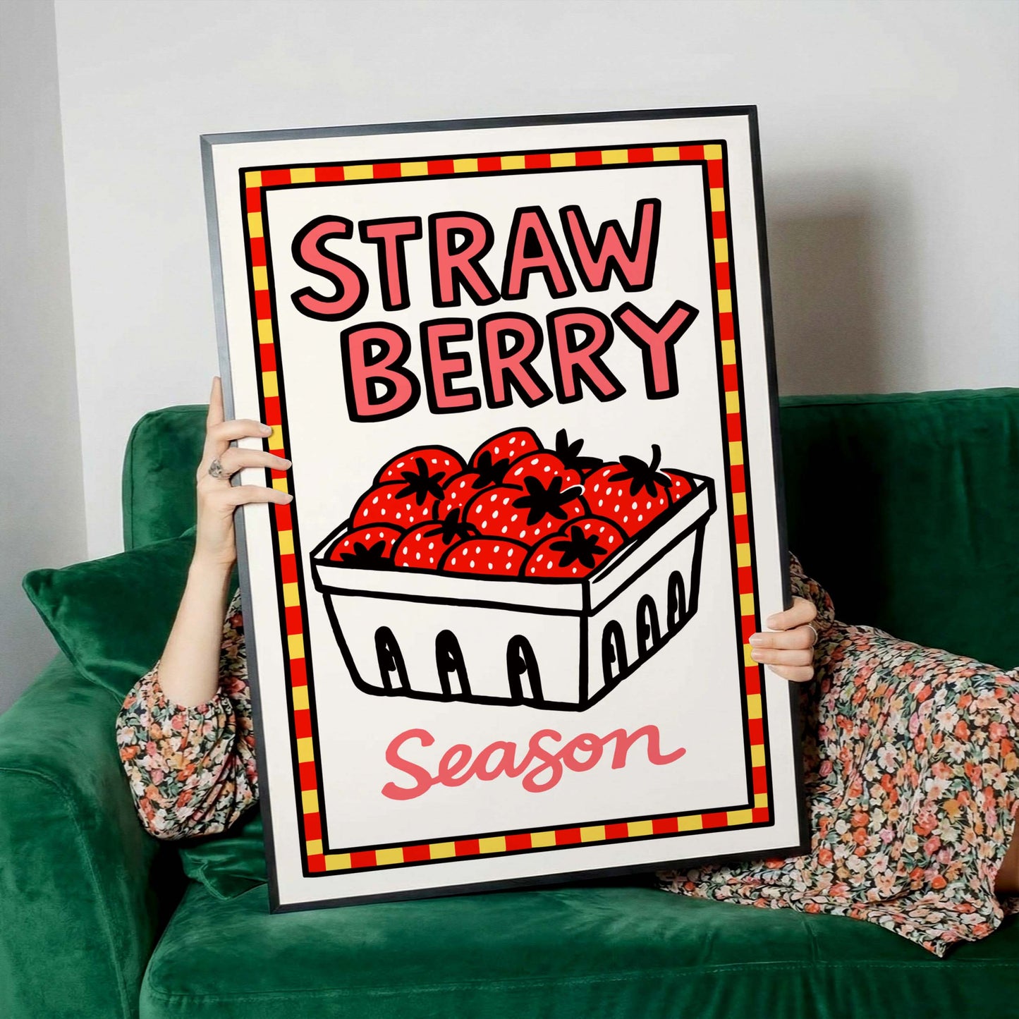 Strawberry Season Poster Wall Print