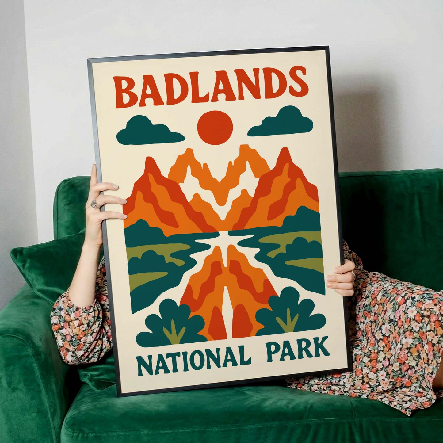 Retro Badlands National Park Poster