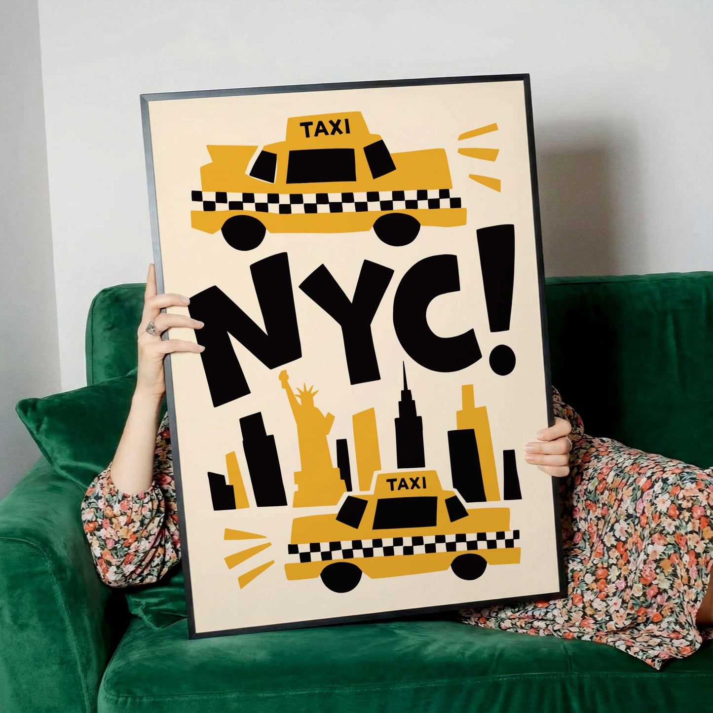 NYC Taxi Skyline Poster