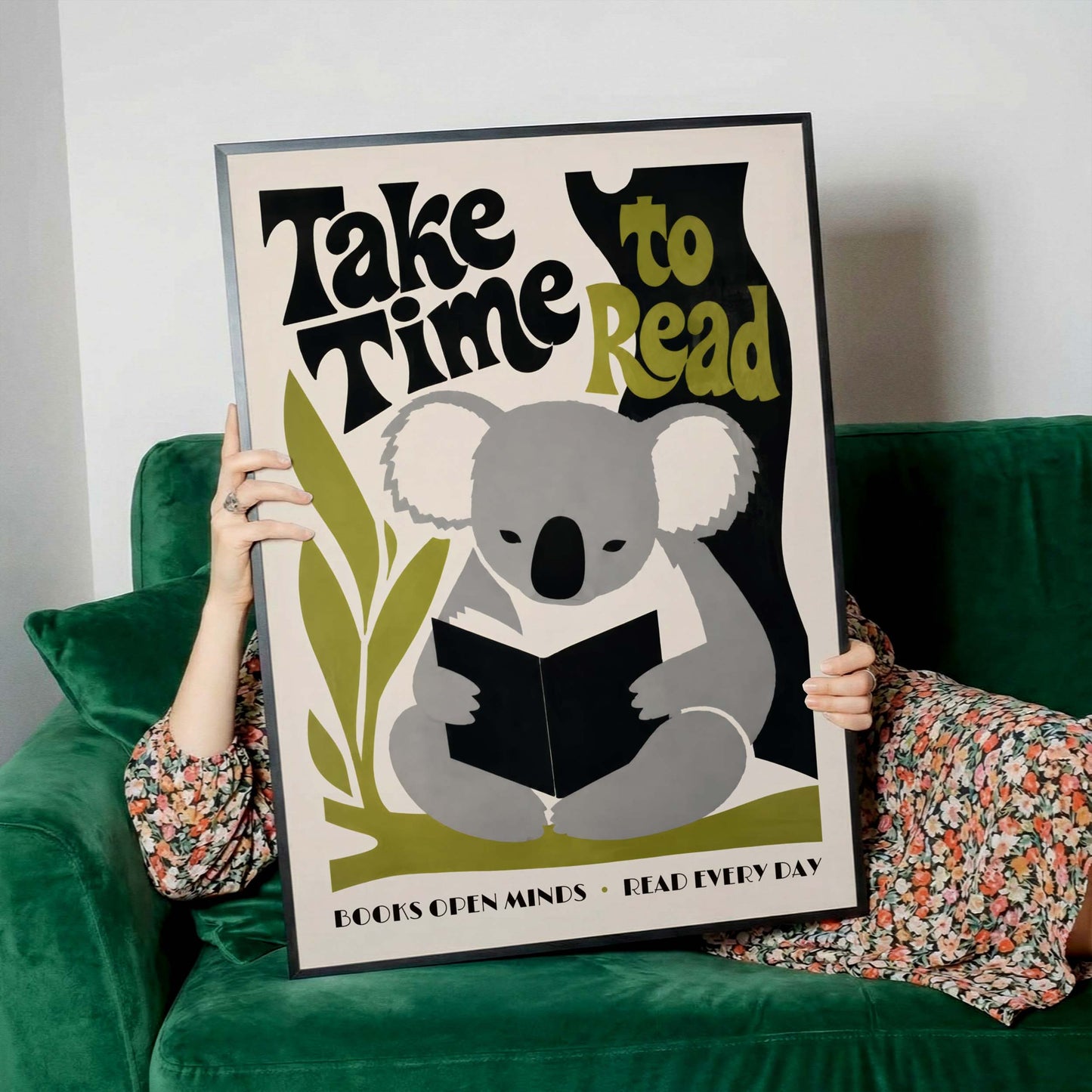 Reading Koala Wall Art Print