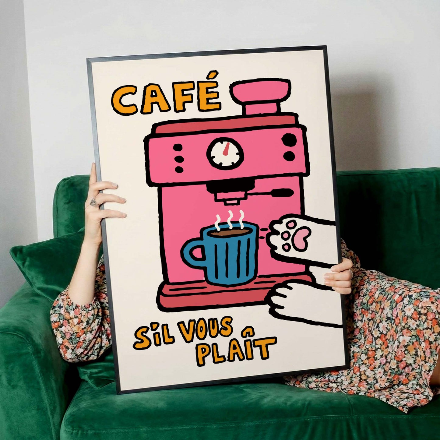 Cute Café Machine Poster