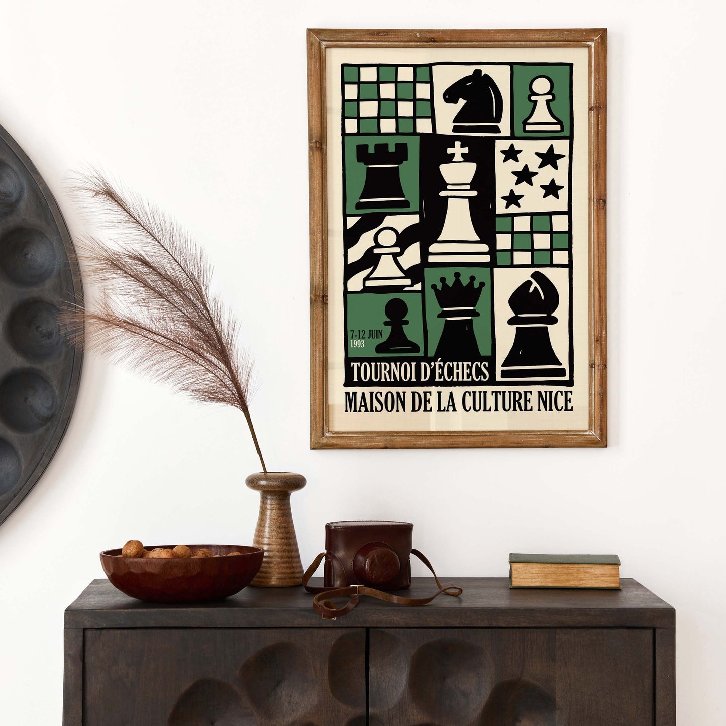 Green Chess Tournament Vintage Poster