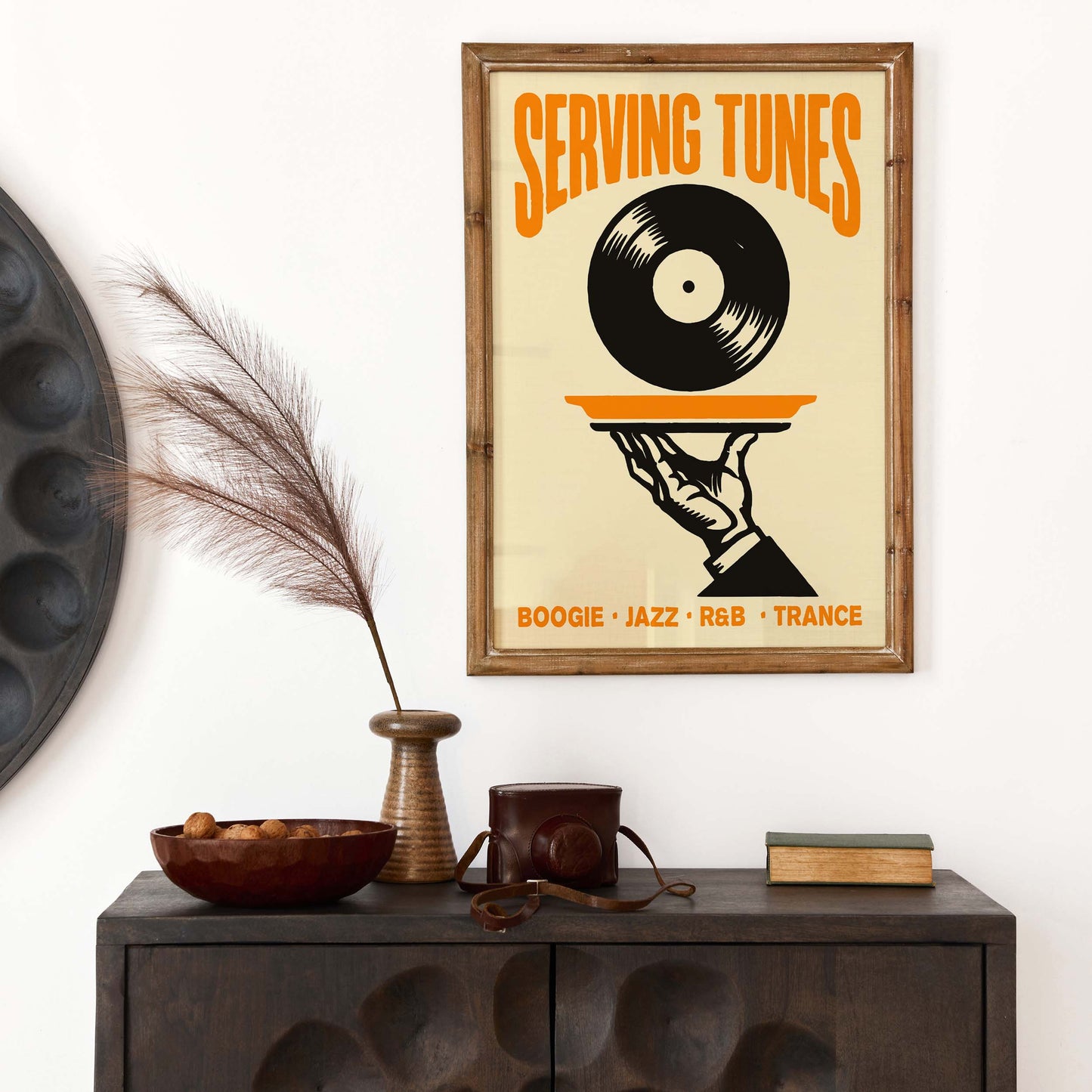 Serving Tunes Vinyl Record Poster