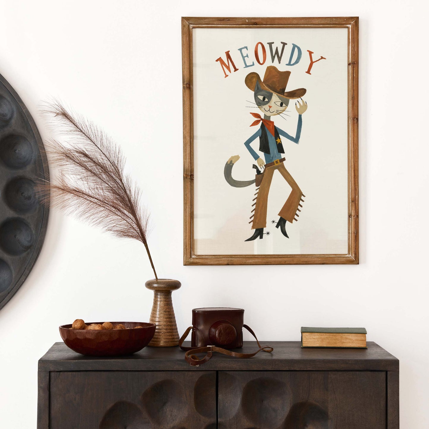 Cowgirl Cat Wall Art Print