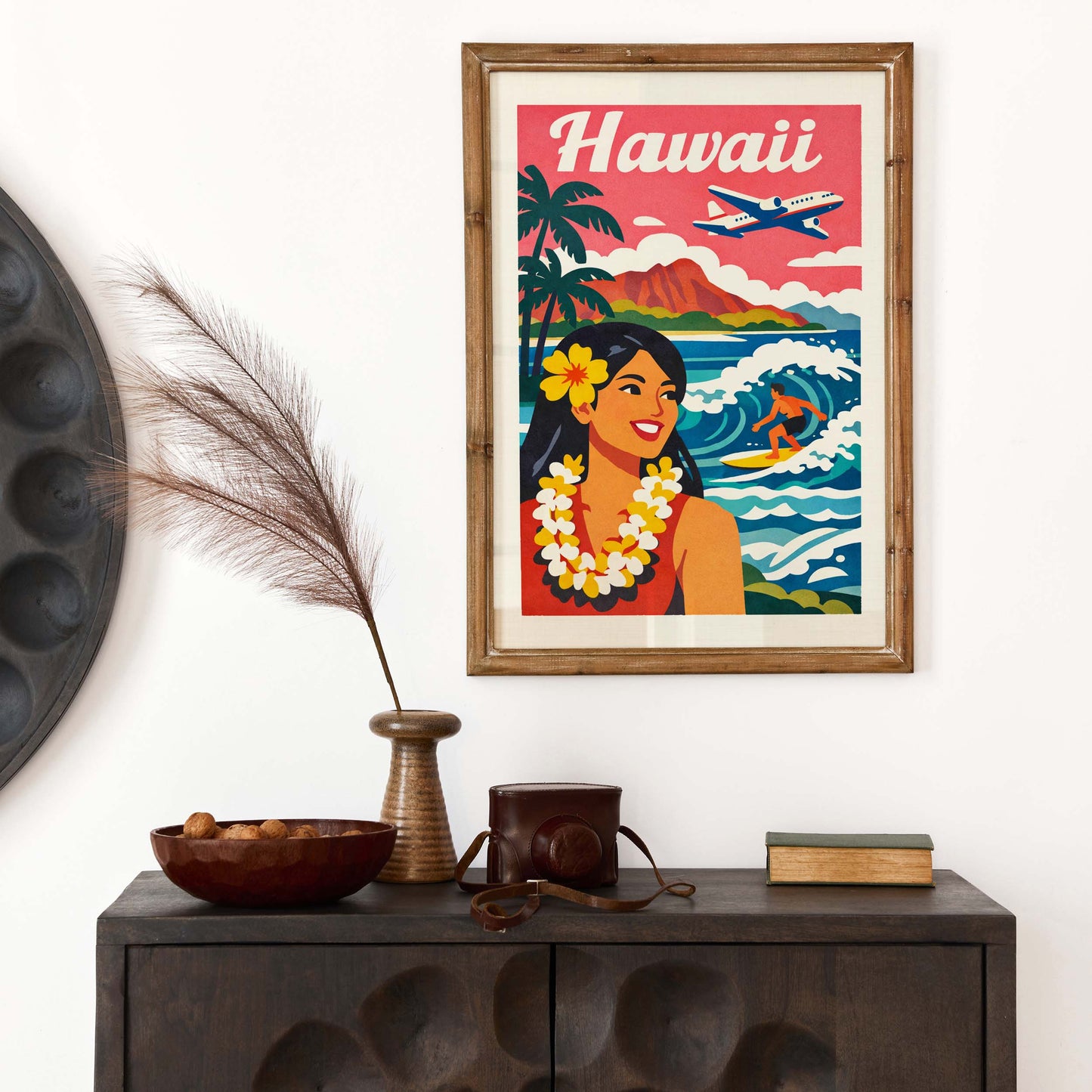 Hawaii Vintage Beach Scene Poster