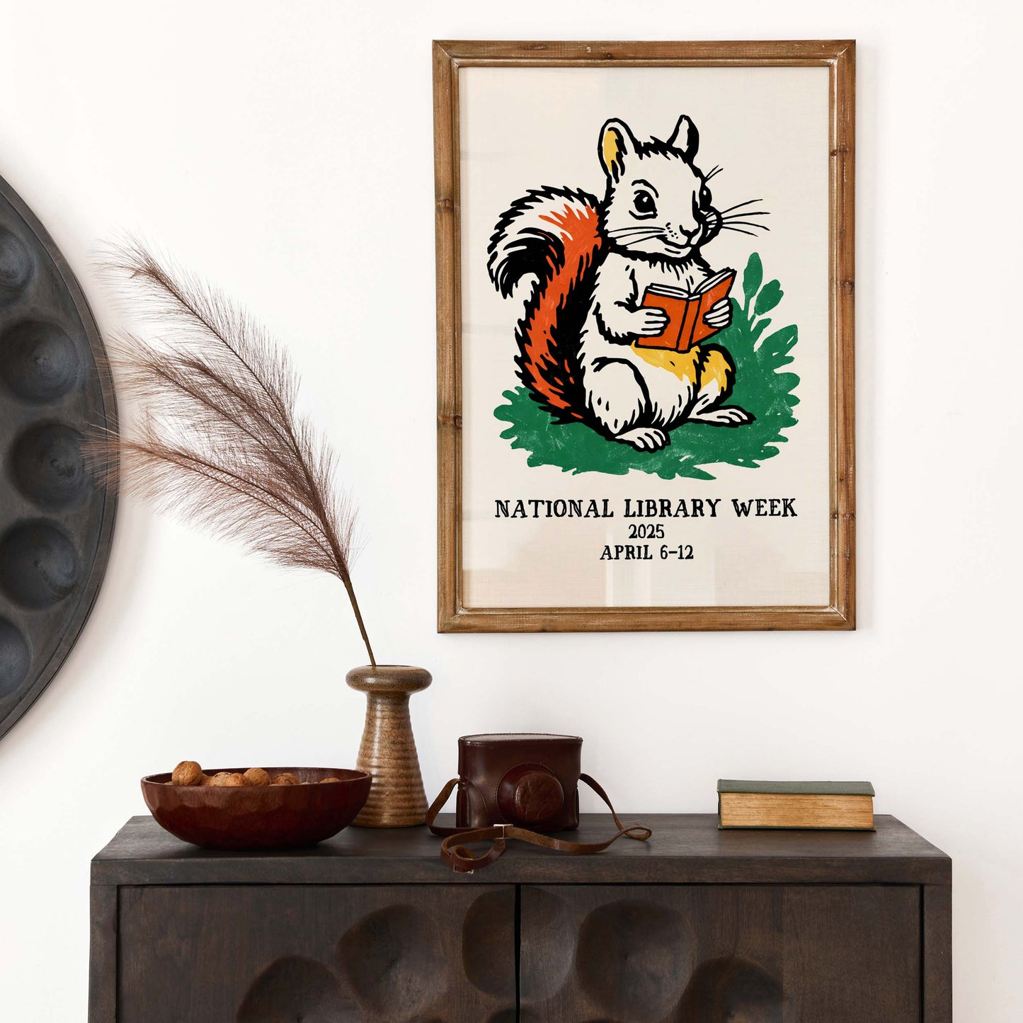 National Library Week Squirrel Poster