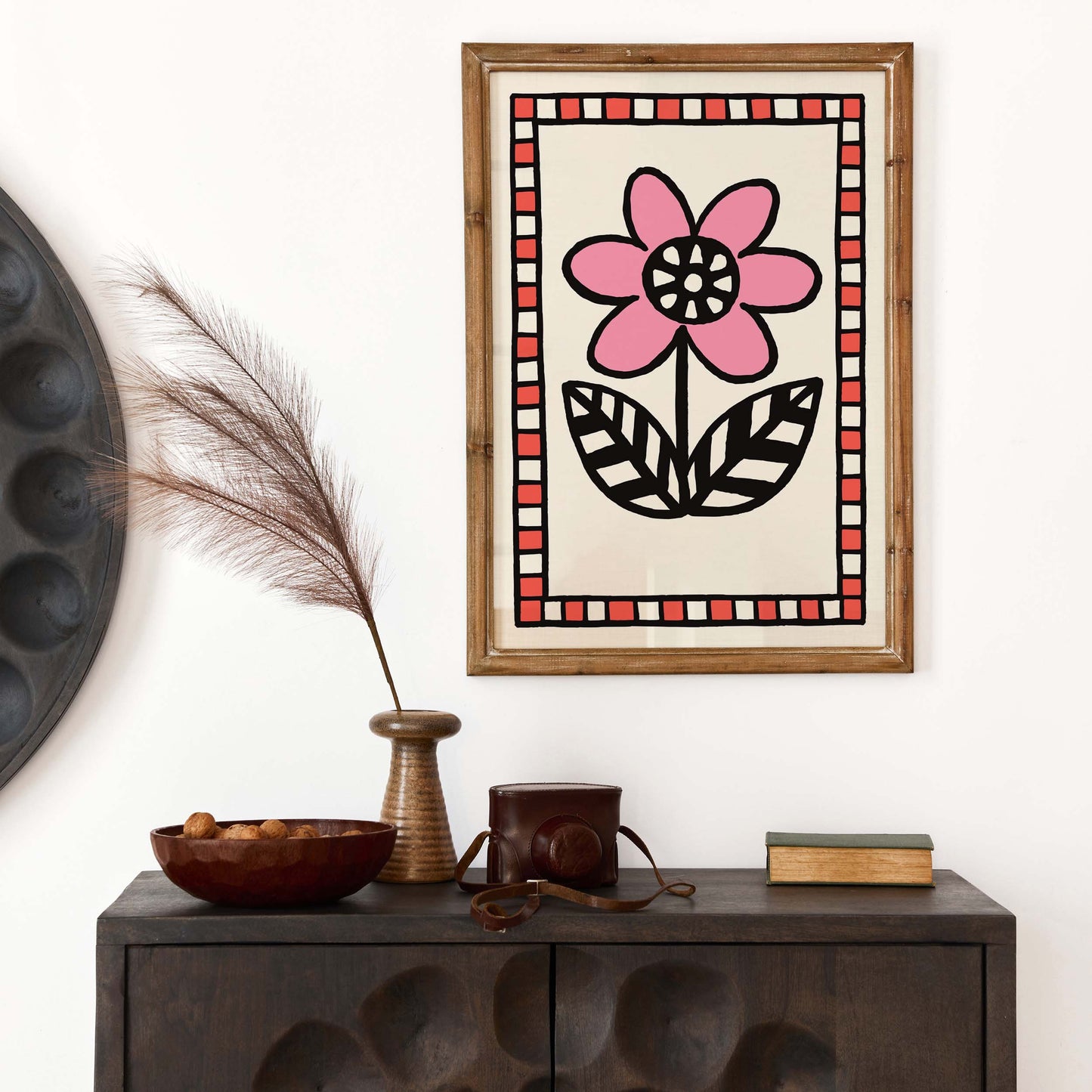 Minimal Flower Folk Art Poster