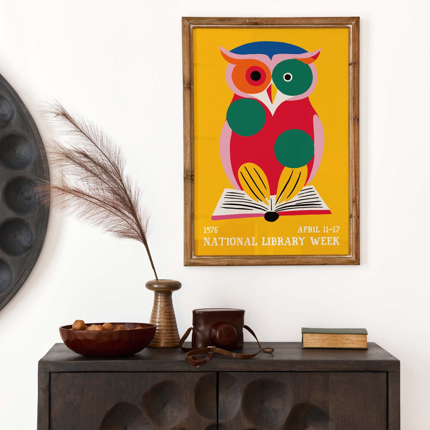 Colorful Owl Library Poster Print