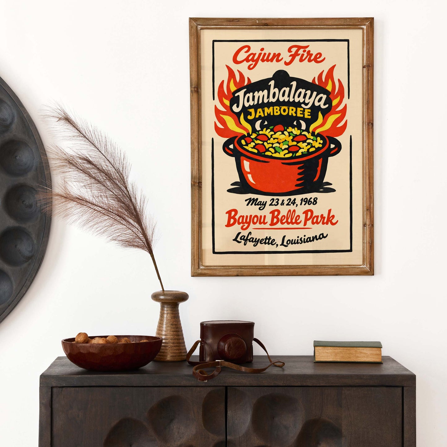 Vintage Cajun Fire Jambalaya Festival Poster