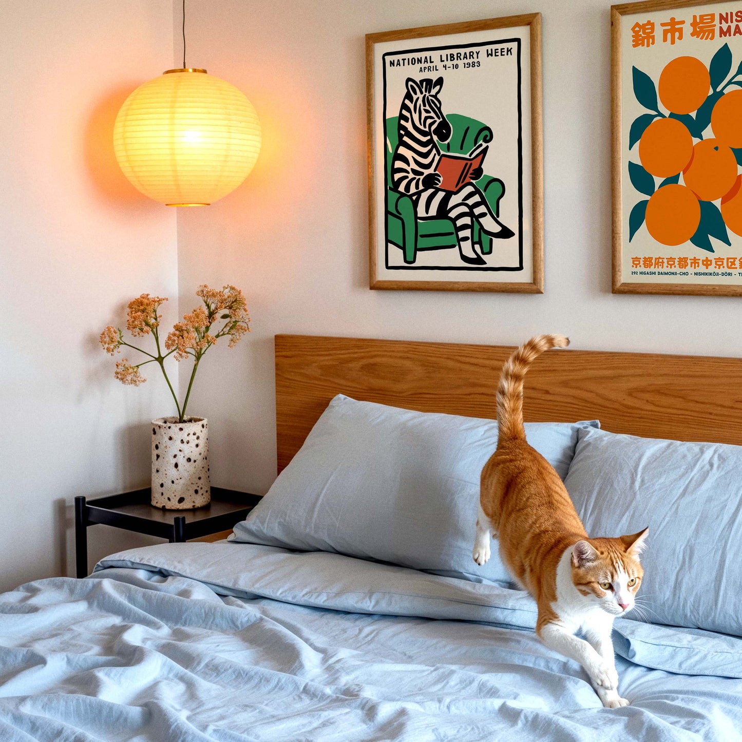 Reading Zebra Nursery Wall Art Print