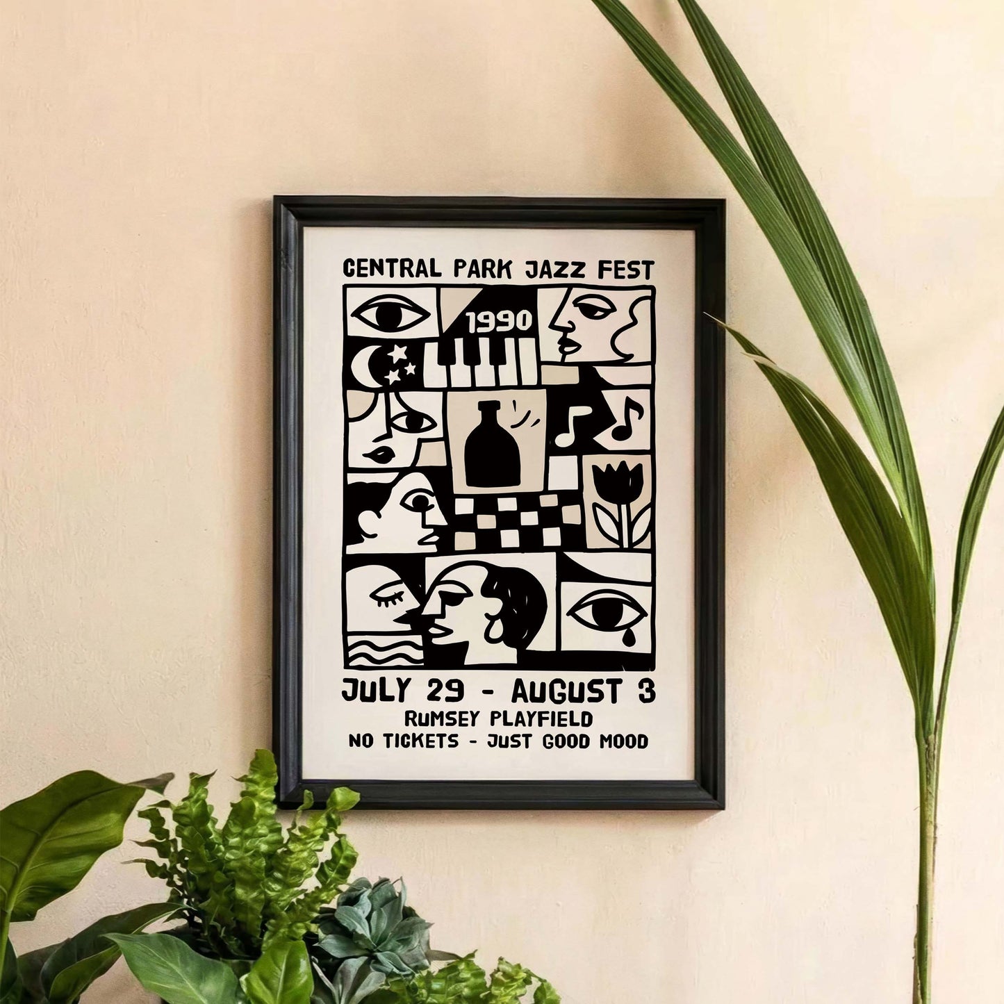 1990 Central Park Jazz Poster