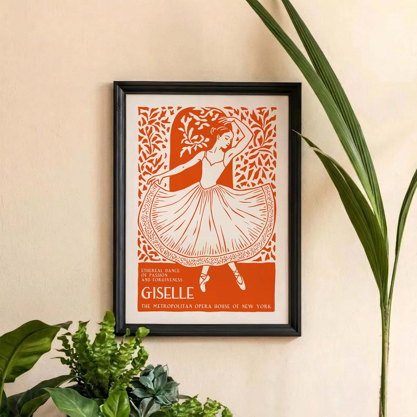 Giselle Ballet Art Deco Poster