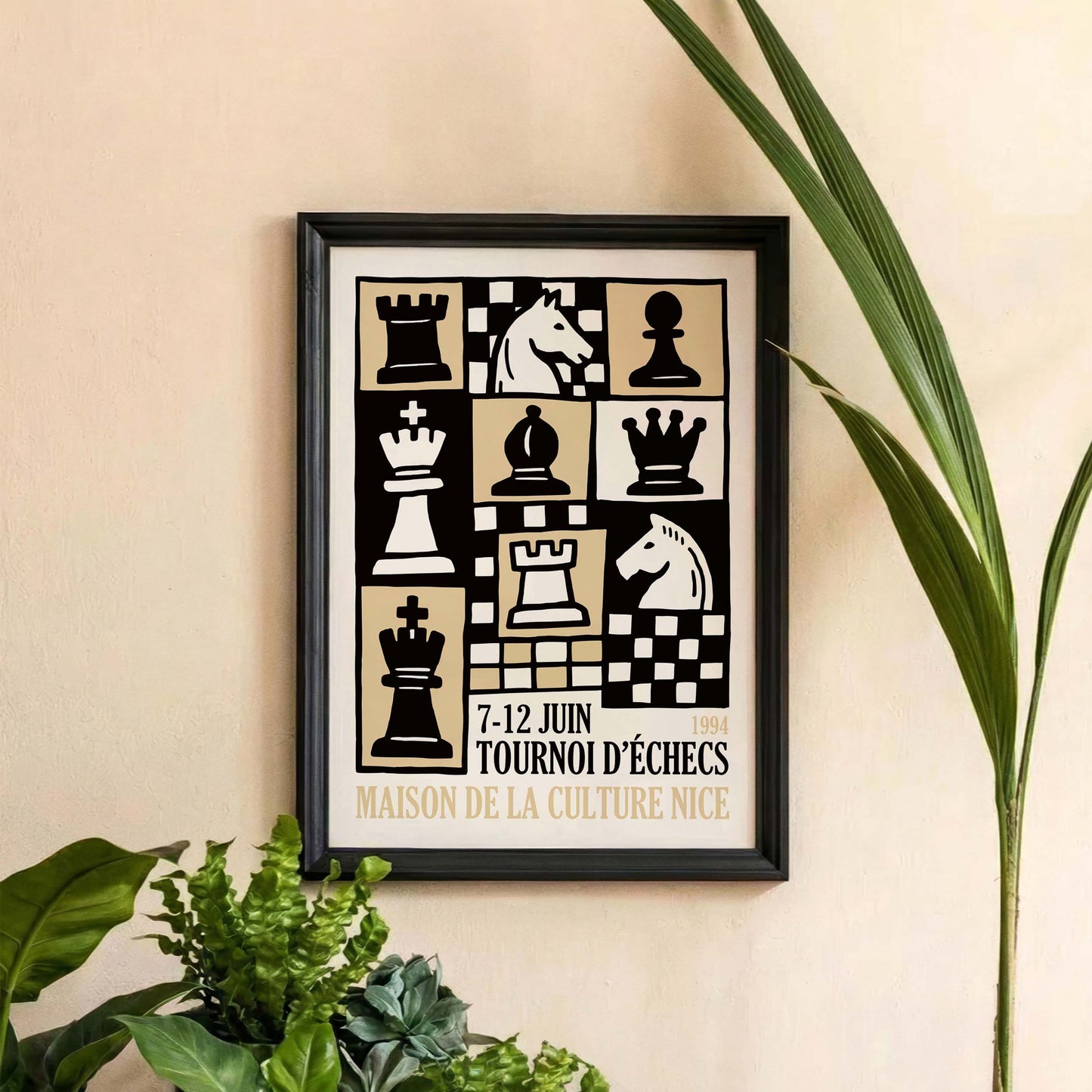 Classic Chess Pieces Wall Art Poster