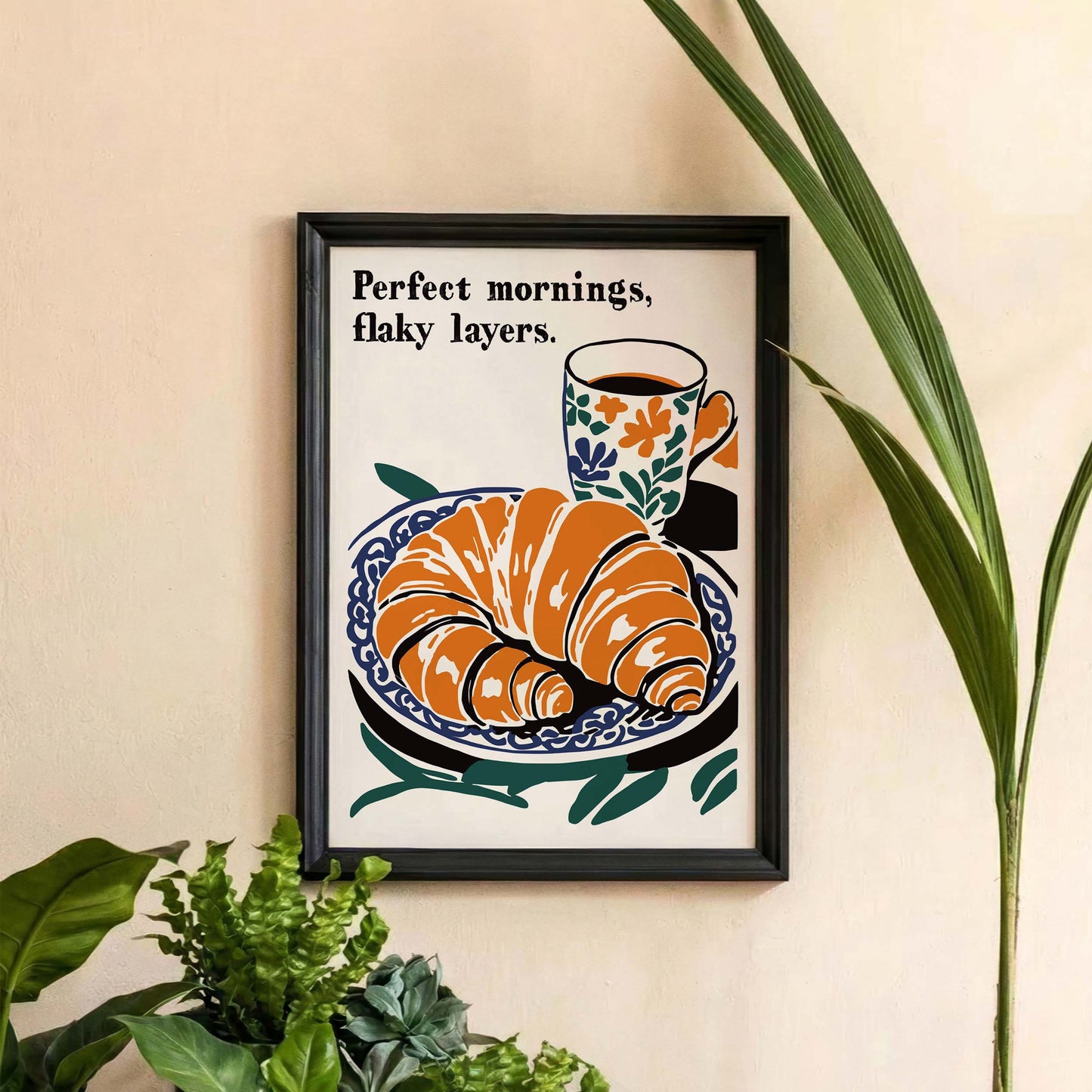 Croissant Coffee Breakfast Print