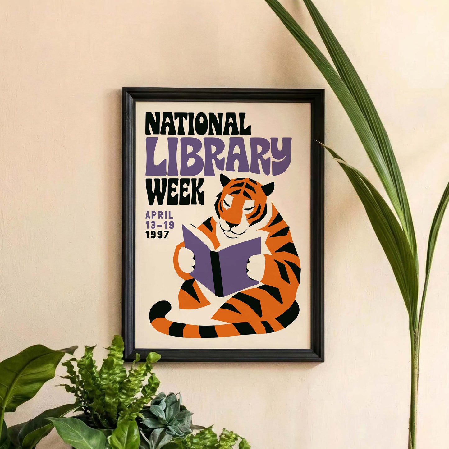 Tiger Reading Poster For Library