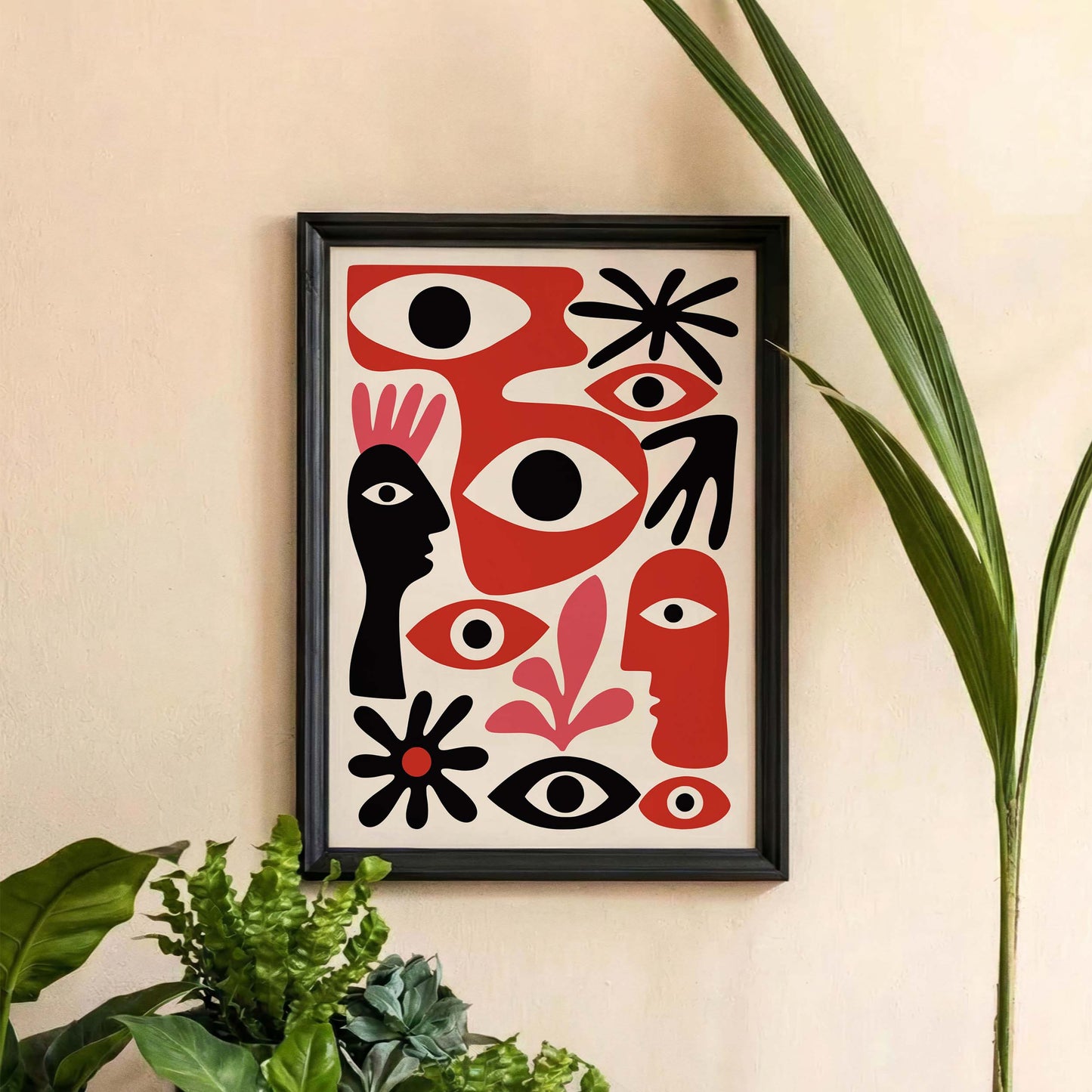 Abstract Faces Eyes Poster Print