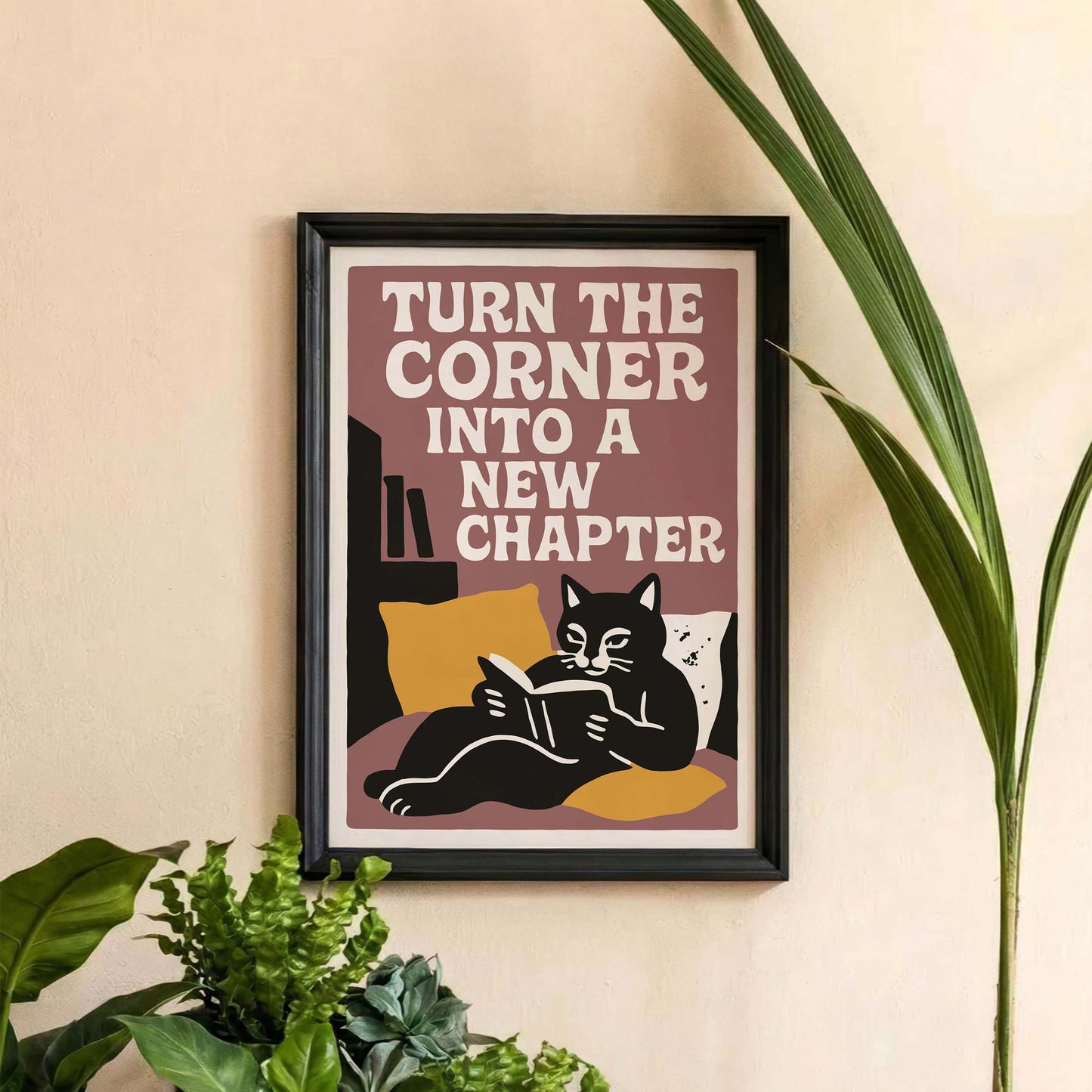 Reading Cat Quote Wall Art