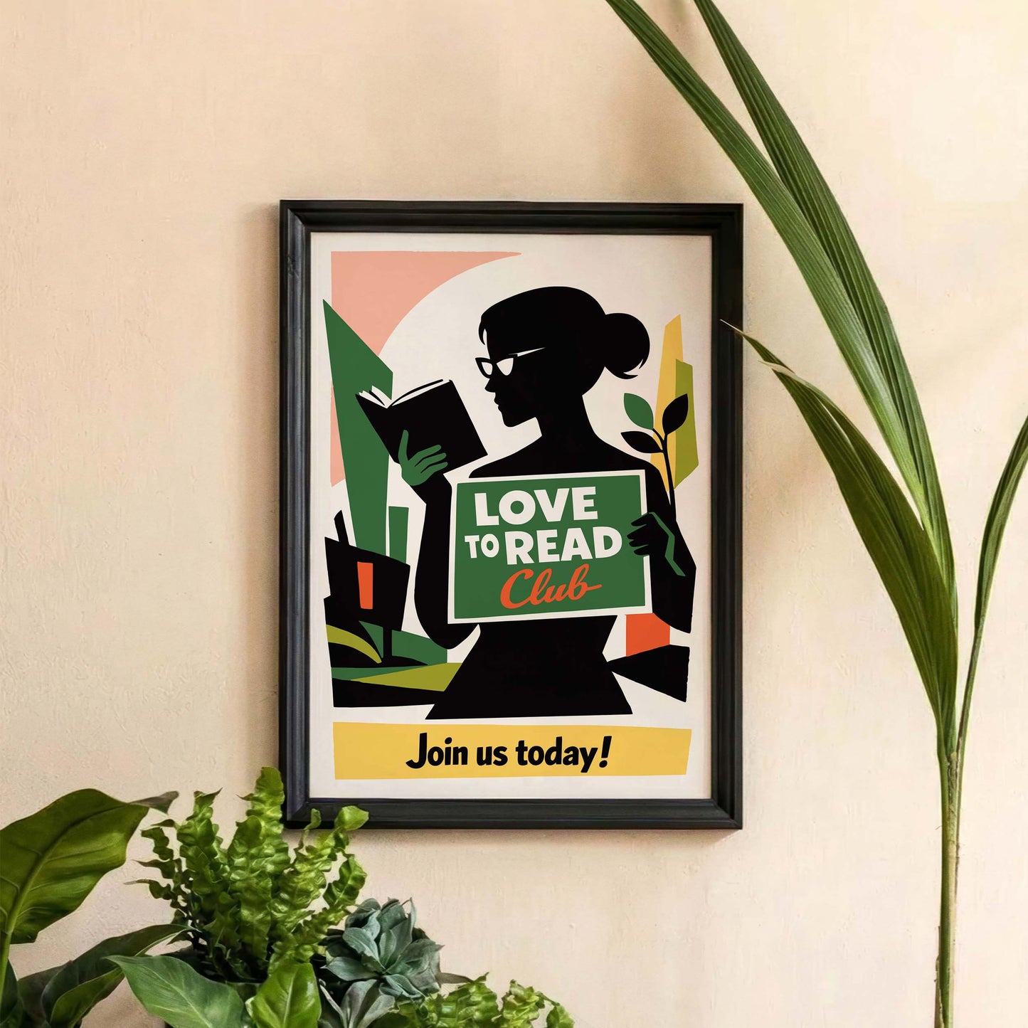 Love To Read Club Poster Wall Art