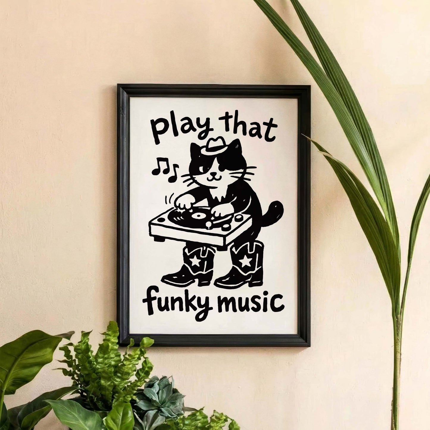 Play That Funky Music DJ Cat Poster