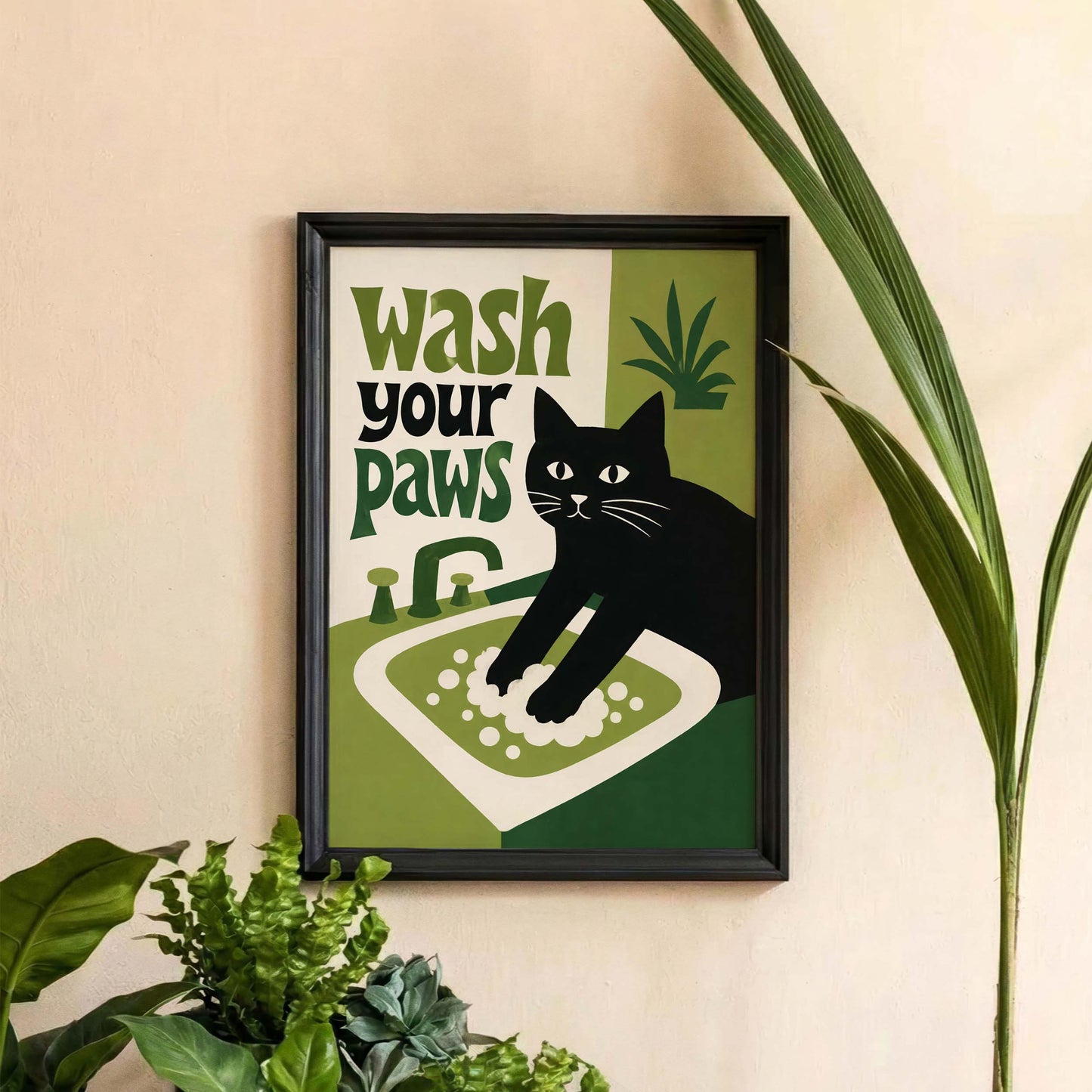 Wash Your Paws Cat Poster