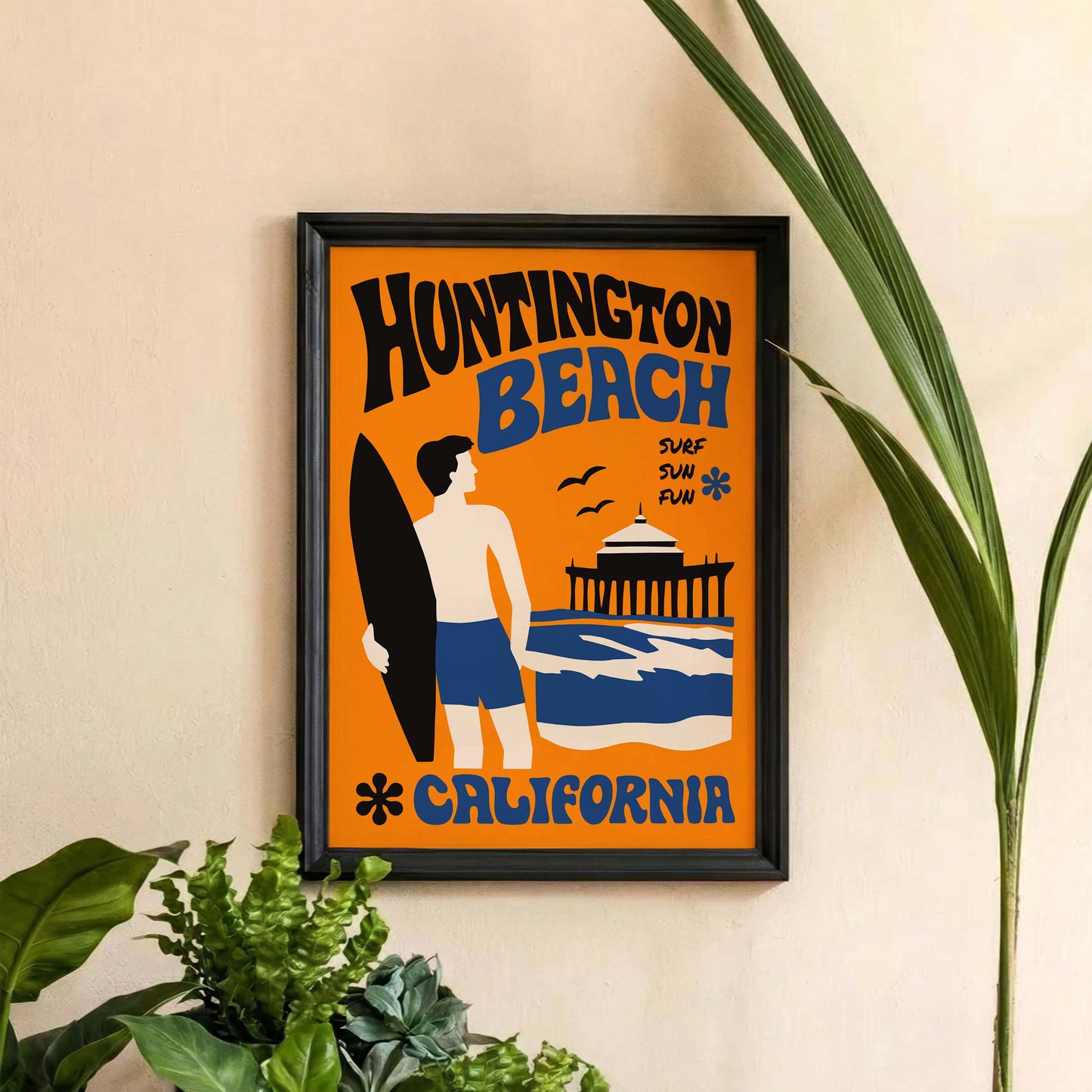 Huntington Beach Surf Print
