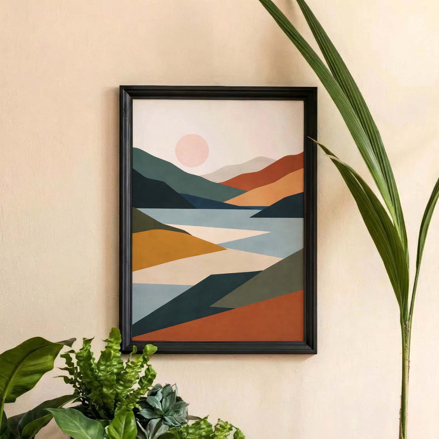 Abstract Landscape River Poster Wall Art