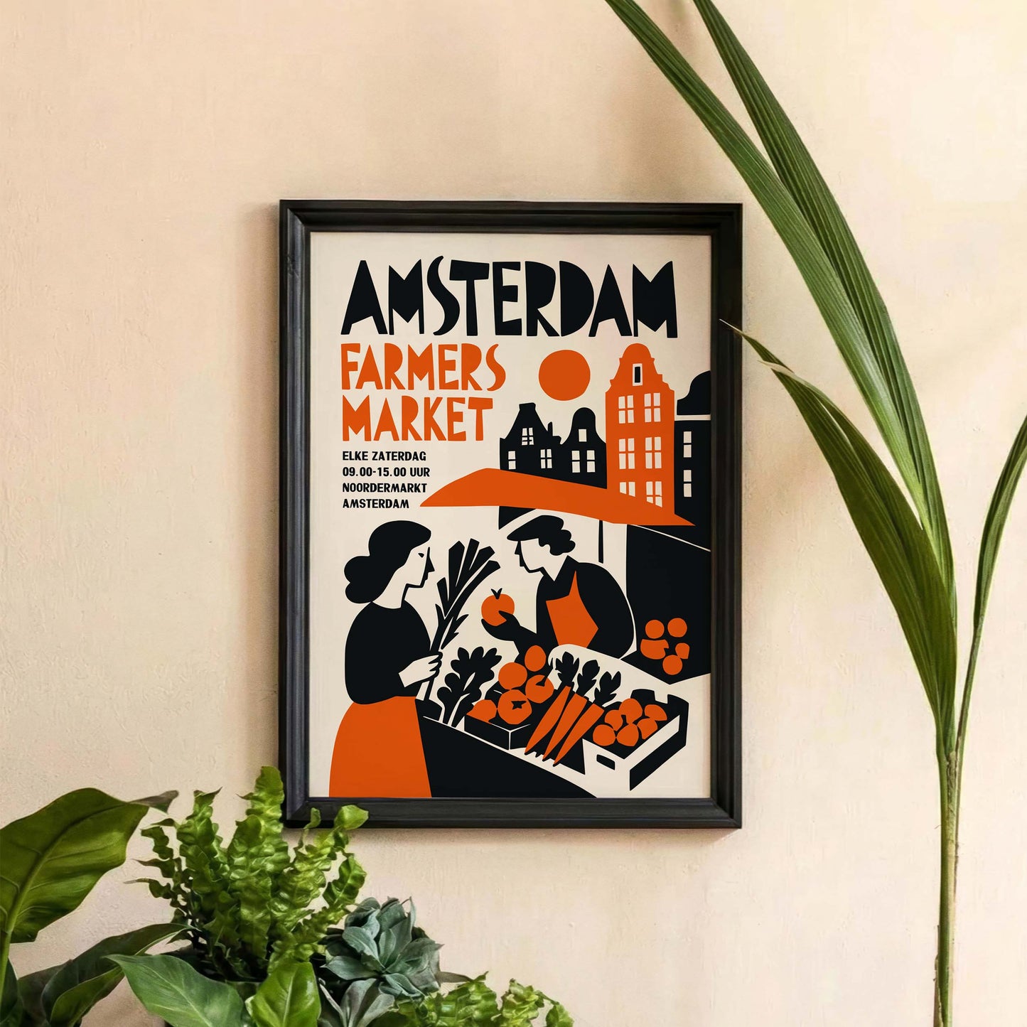 Amsterdam Farmers Market Vintage Poster