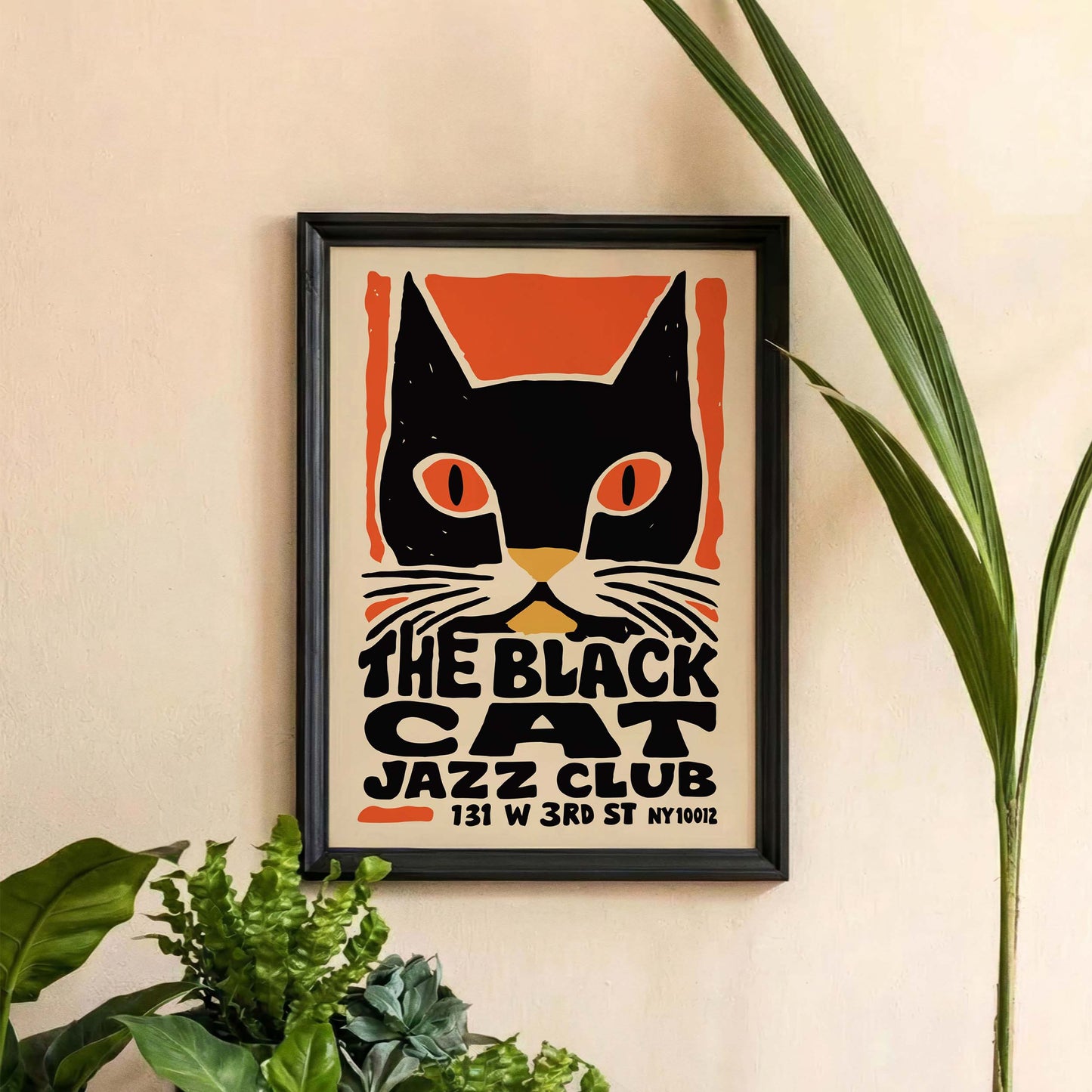 Black Cat Jazz Club Poster Print