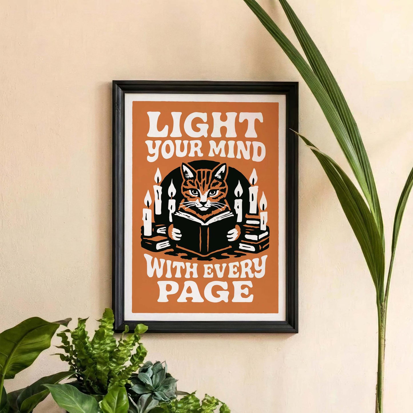 Literary Cat Poster Wall Art