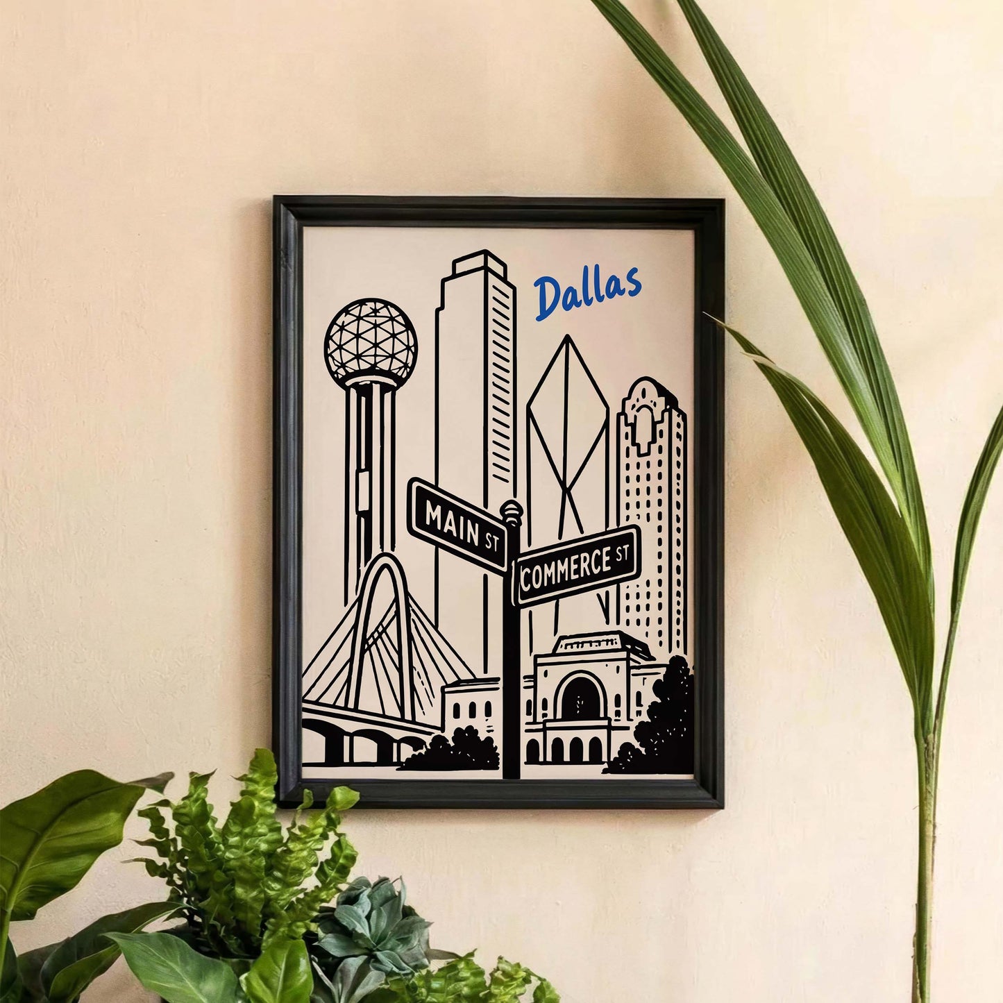 Dallas Texas Skyline Poster Print