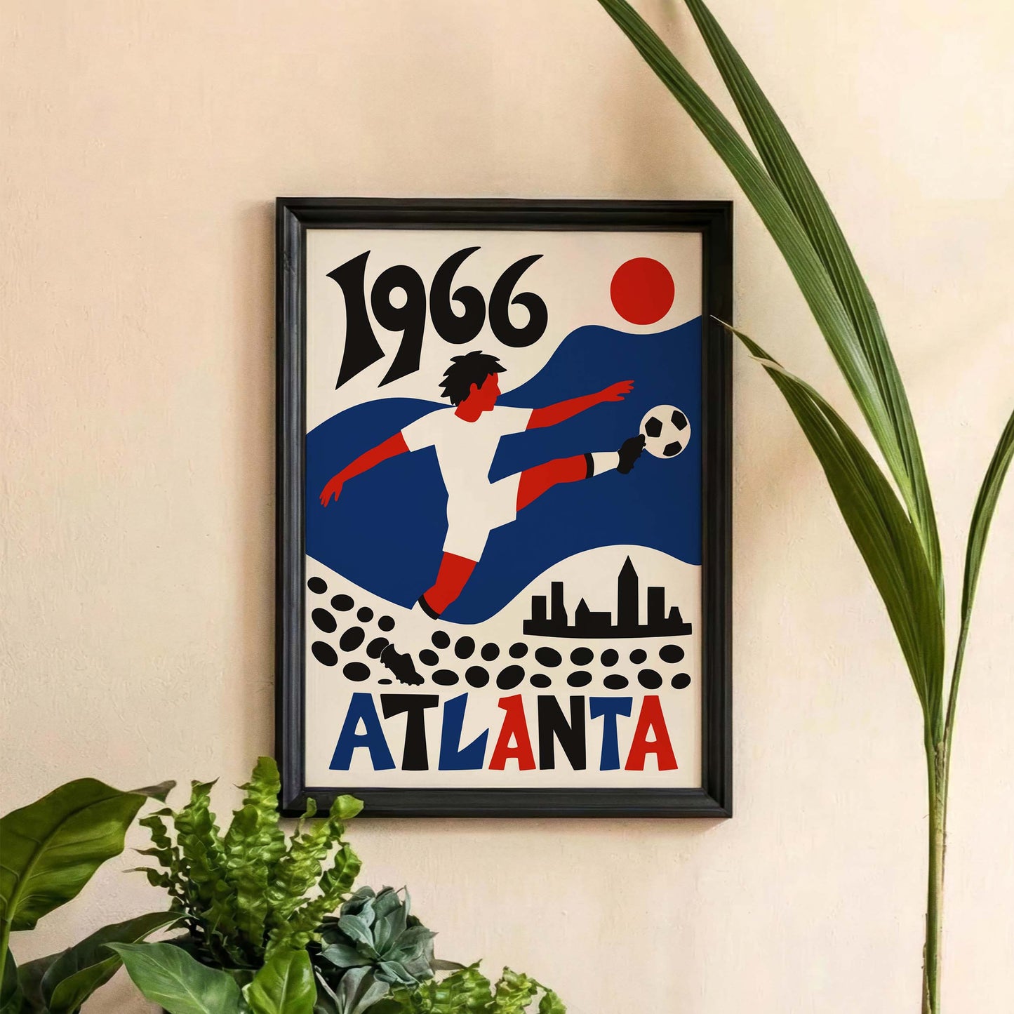 Atlanta 1966 Vintage Soccer Poster Print