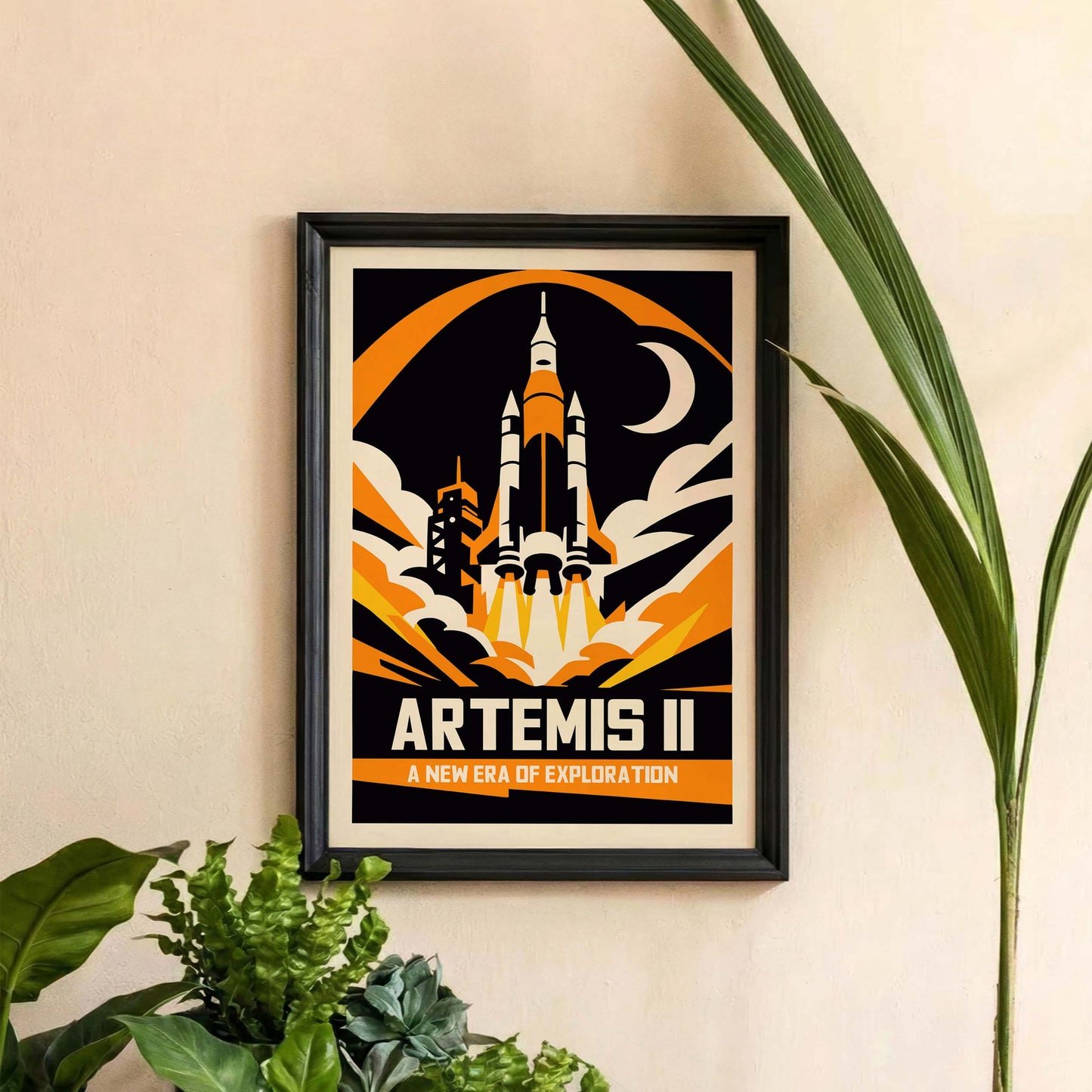 Artemis II Space Rocket Poster Print