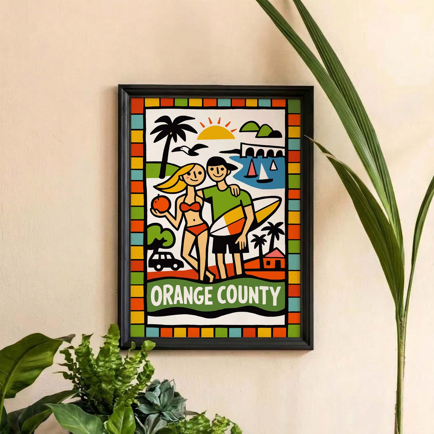 Orange County California Surf Travel Print