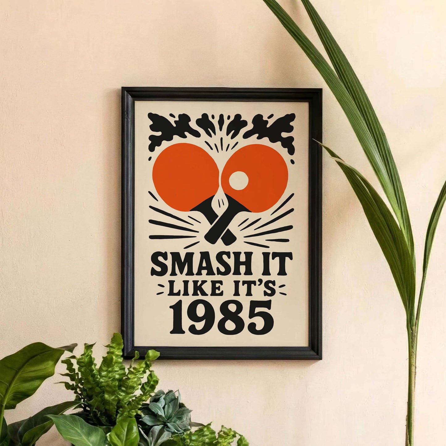 Table Tennis Retro Poster Print