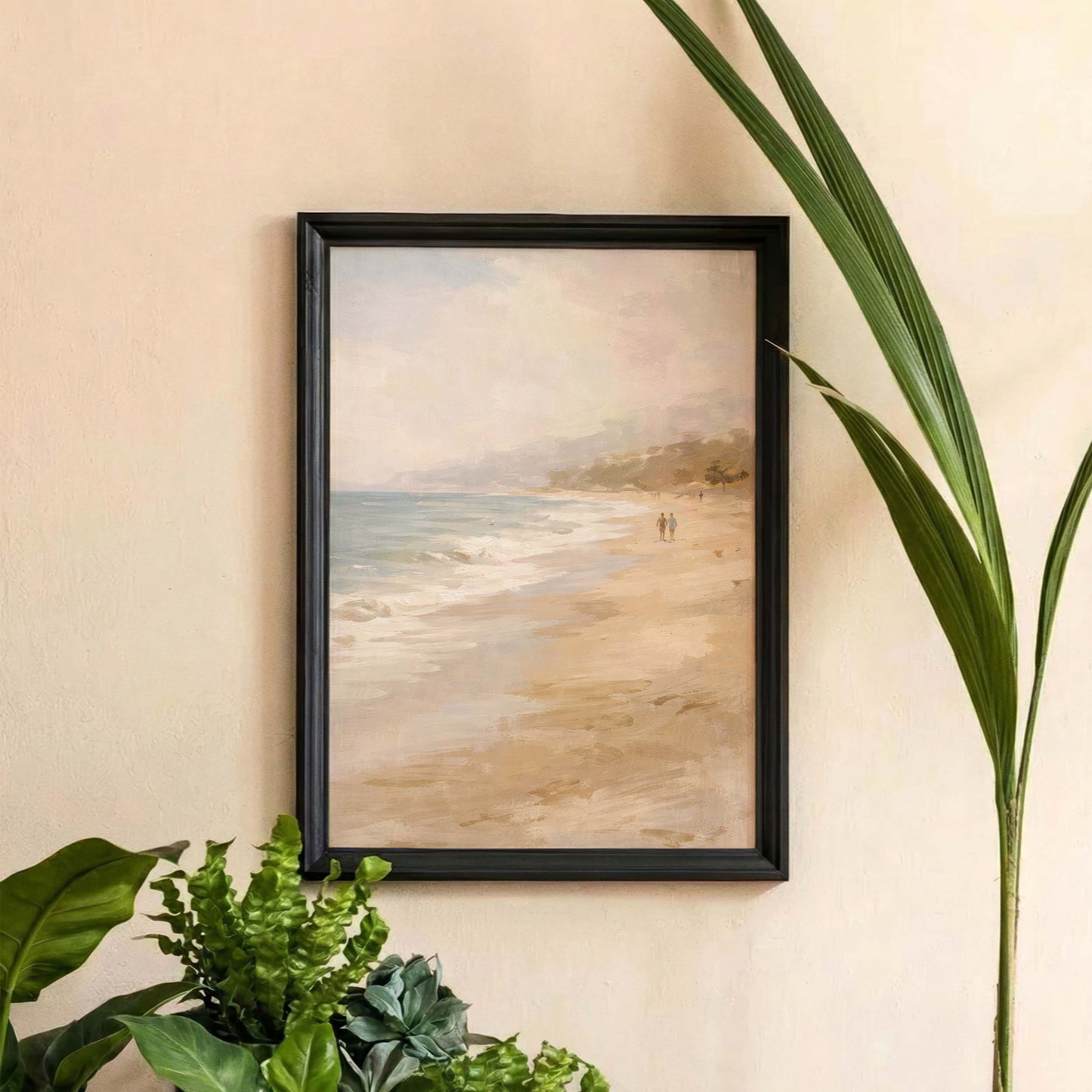 Coastal Beach Walk Painting Art Print