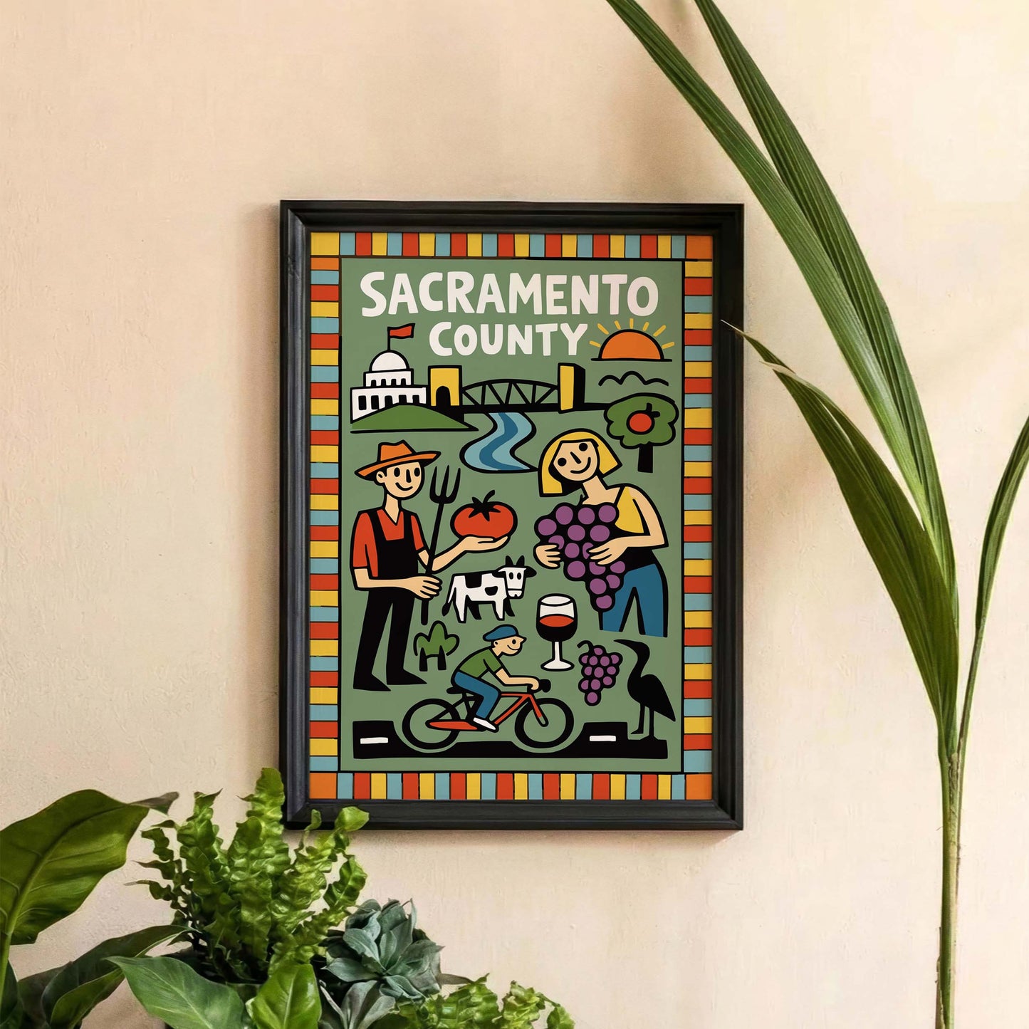 Sacramento County Travel Poster Print