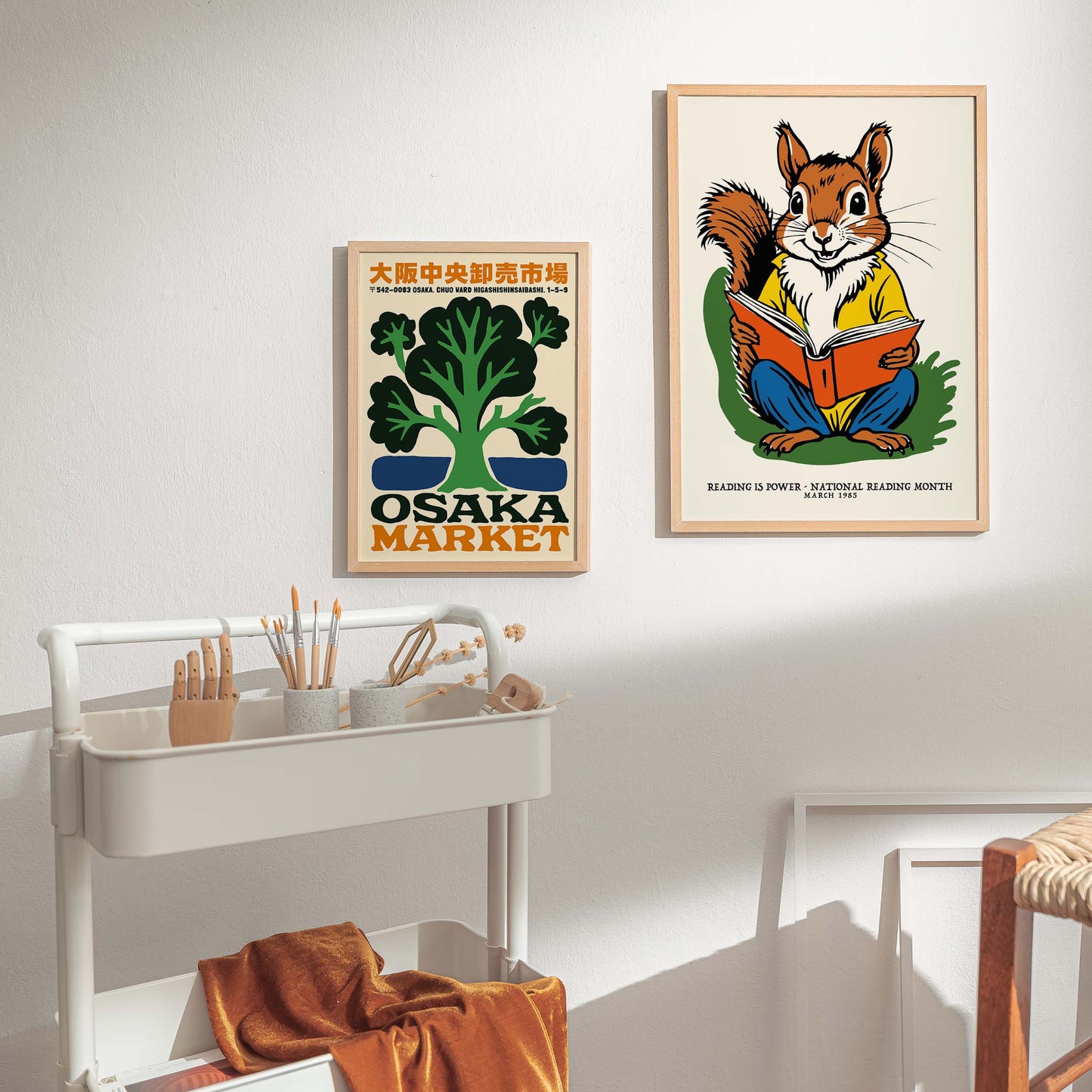 Reading Squirrel Book Poster Print