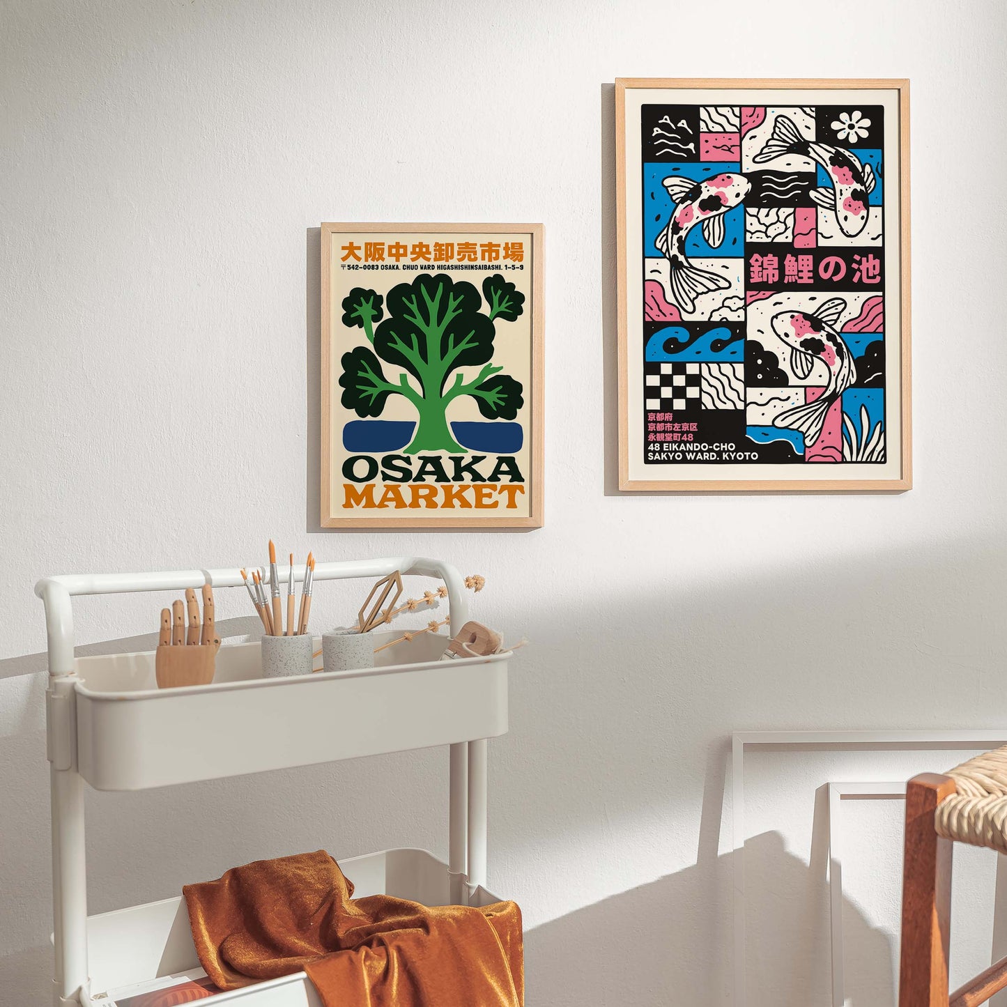 Koi Pond Graphic Poster Wall Art