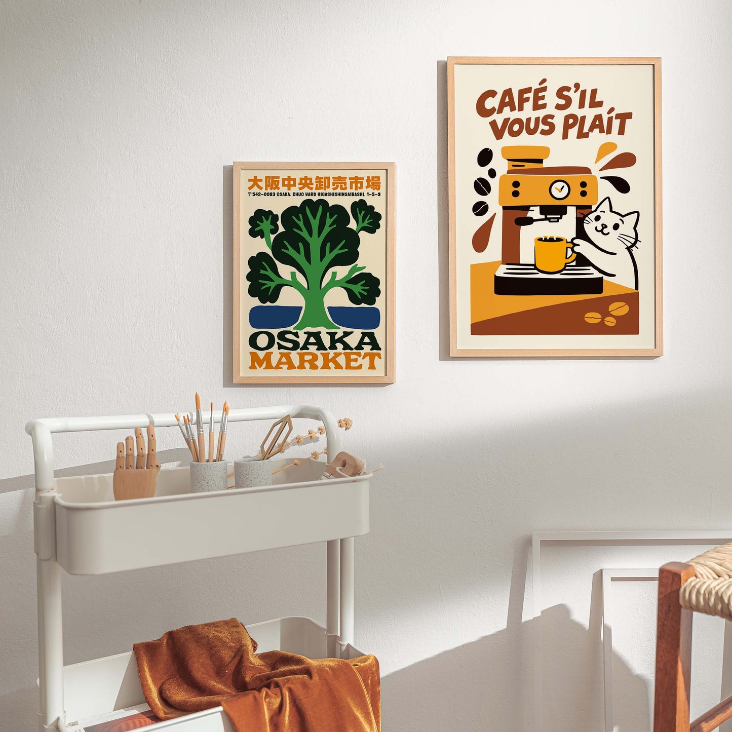Cafe Sil Vous Plait Cat Poster