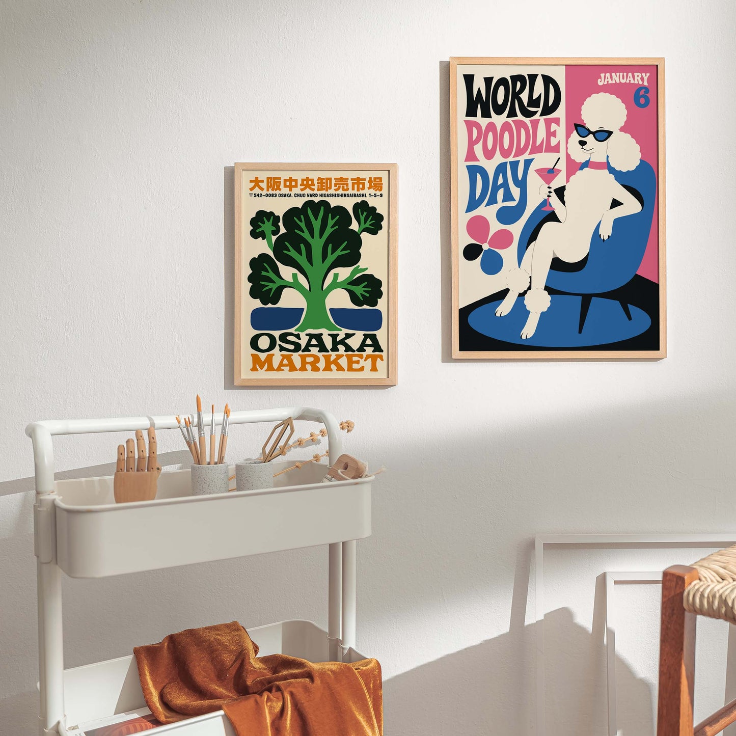 Retro World Poodle Day Wall Art