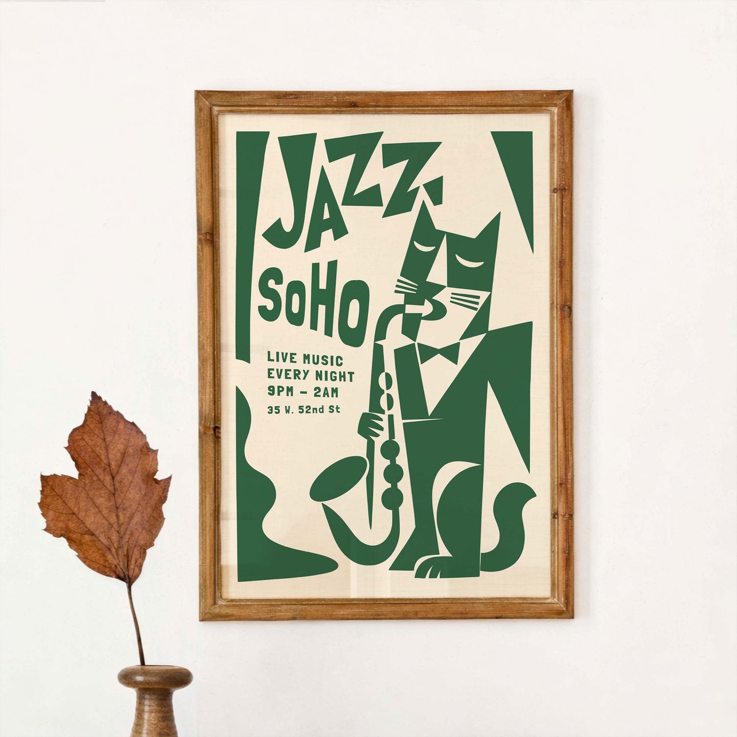 Jazz SoHo Cat Saxophone Poster Print
