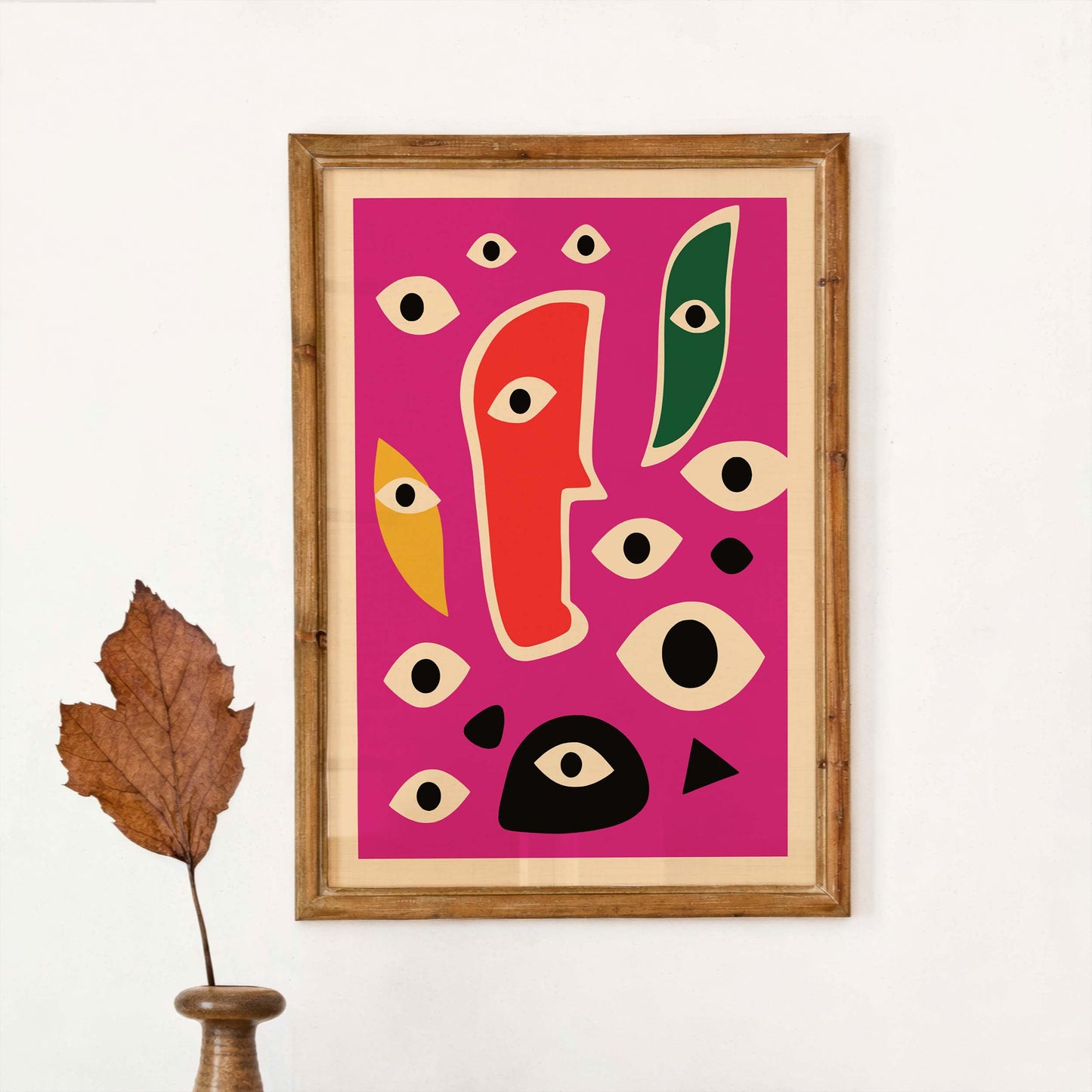 Abstract Faces Pink Poster Print